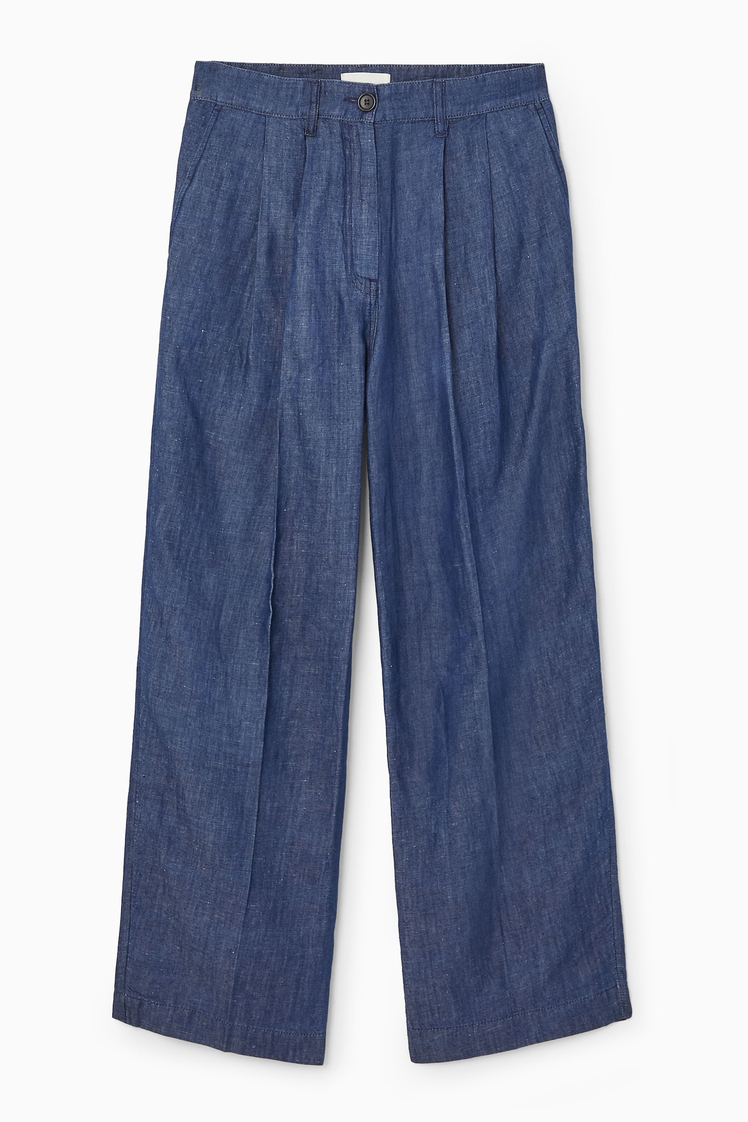 WIDE-LEG TAILORED DENIM TROUSERS - BLUE - 2