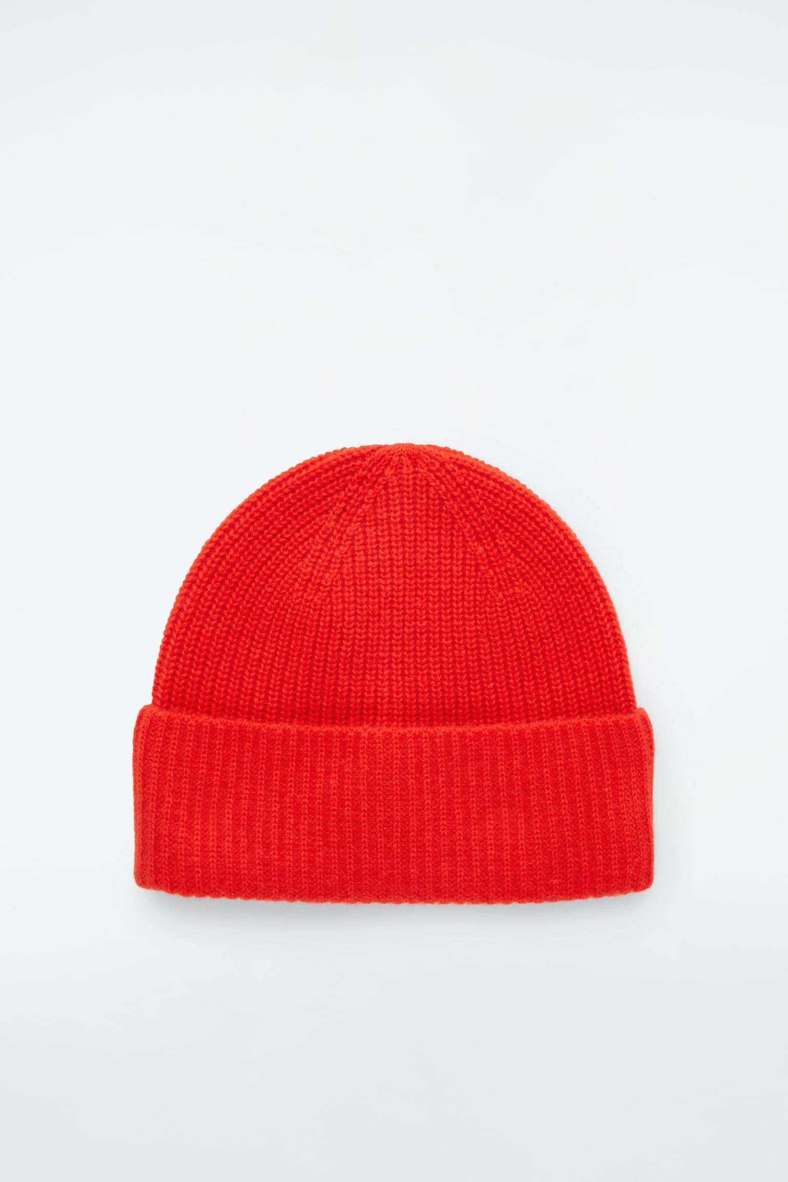 RIBBED WOOL AND CASHMERE BEANIE - BRIGHT RED/BEIGE/NAVY - 2