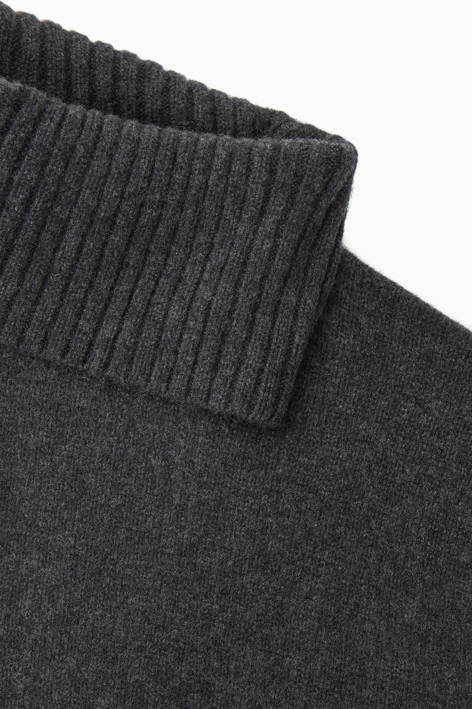 HIGH-NECK PURE CASHMERE VEST - DARK GREY MÉLANGE - 2