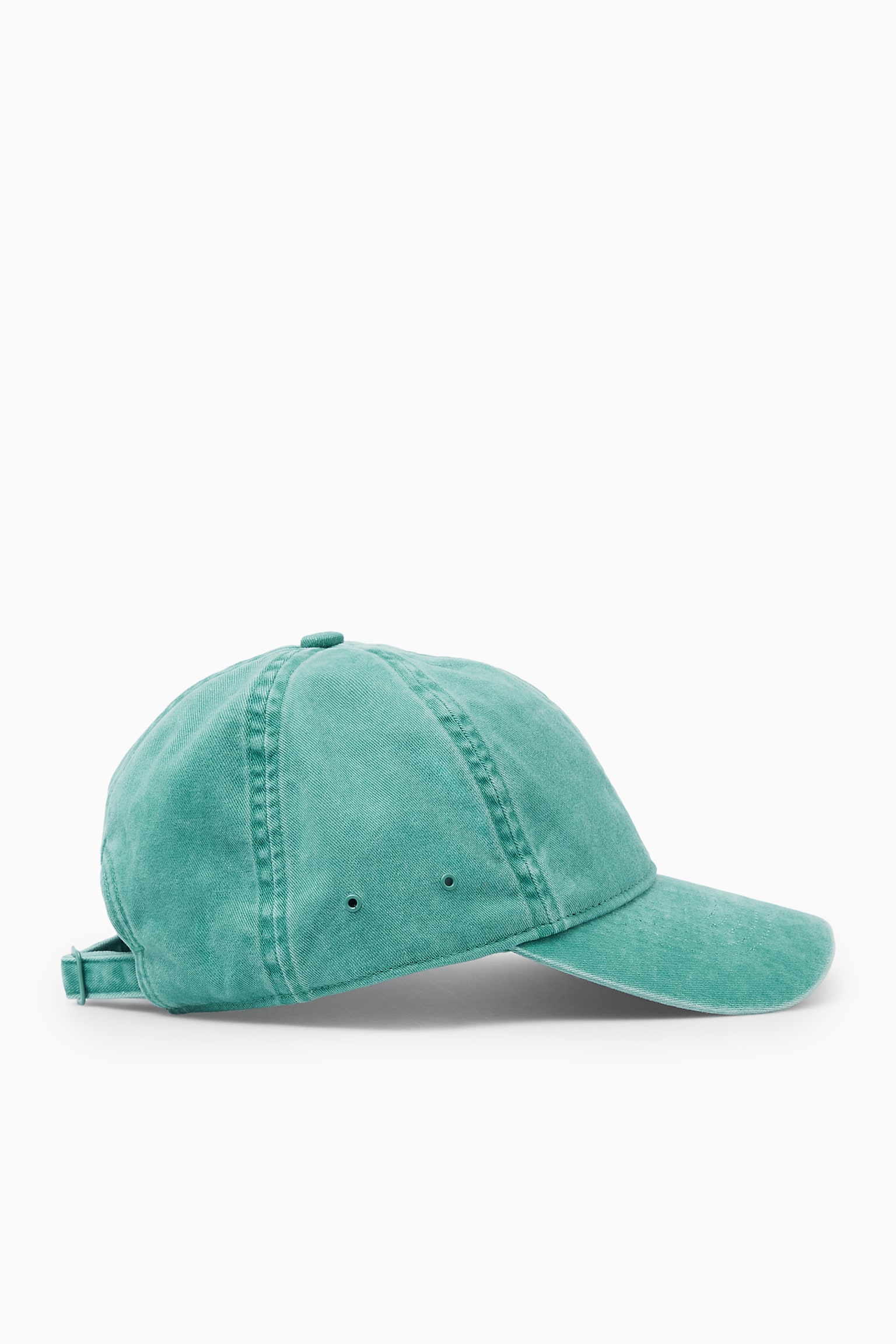 WASHED COTTON-TWILL BASEBALL CAP - TEAL - 2