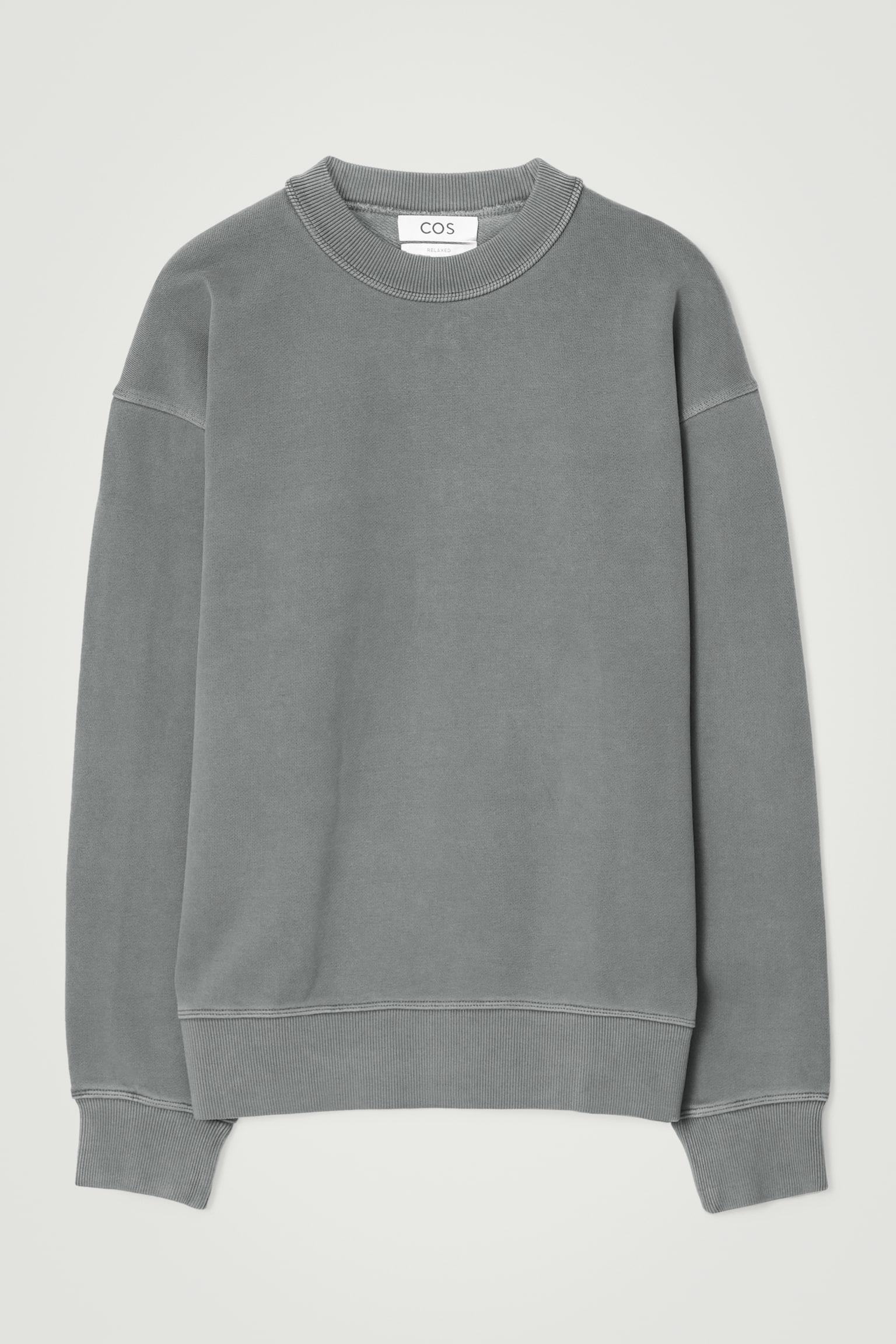 RELAXED WASHED-COTTON SWEATSHIRT - WASHED BLACK/GREEN - 2