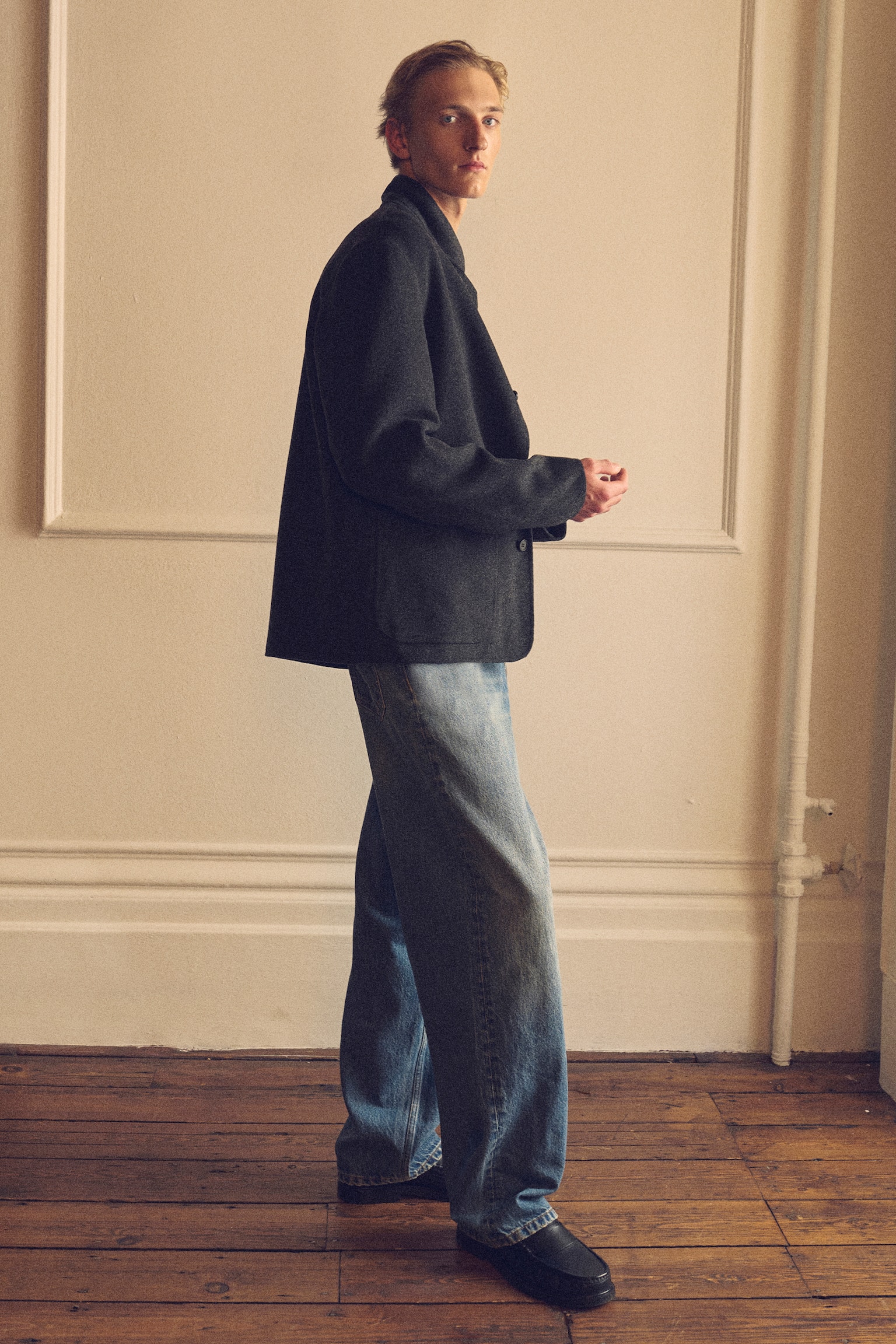 RIDER jeans met losse pasvorm en rechte pijpen - FADED BLUE/washed zwart - 8