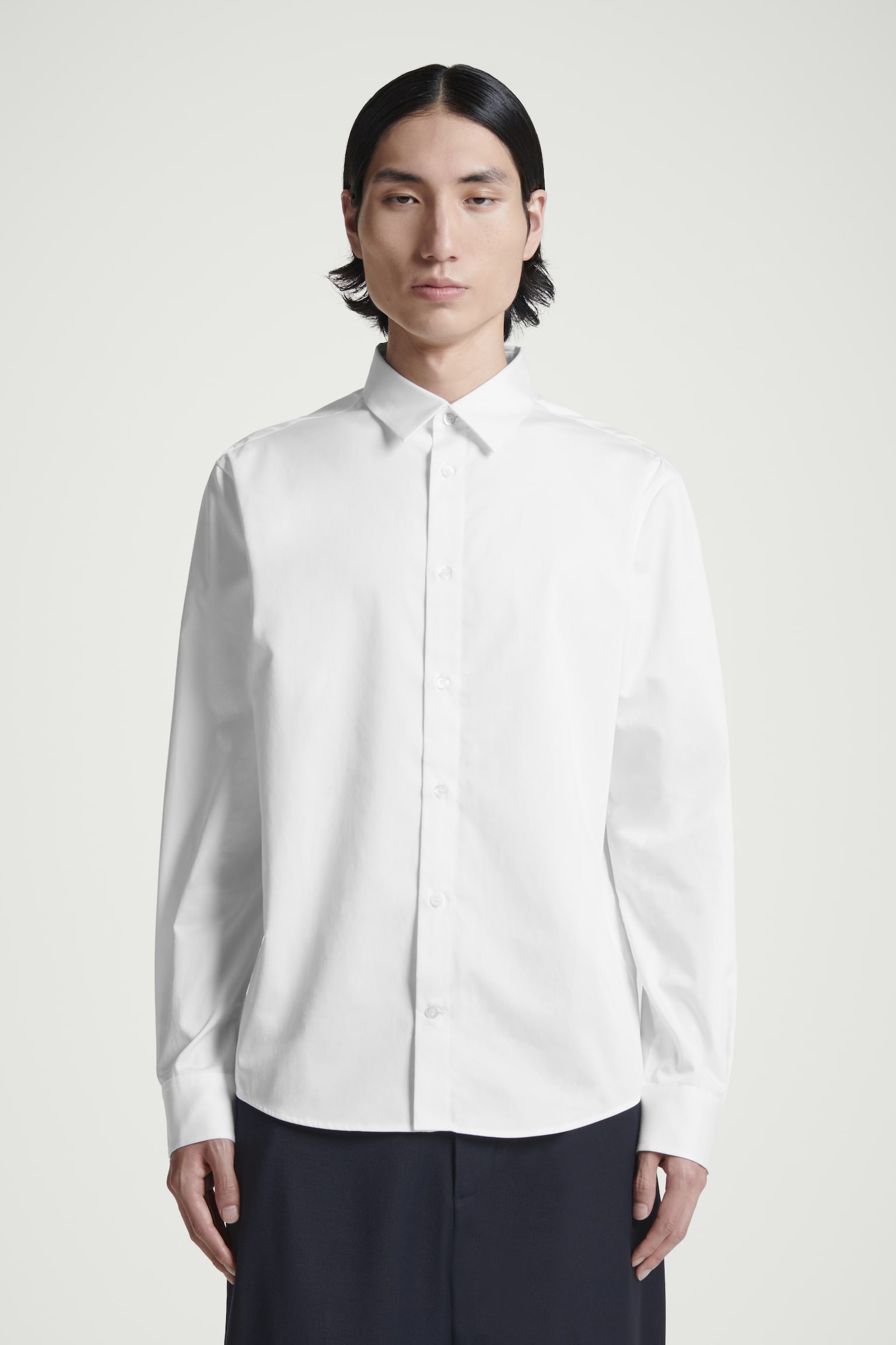 REGULAR TAILORED COTTON SHIRT - WHITE - 7