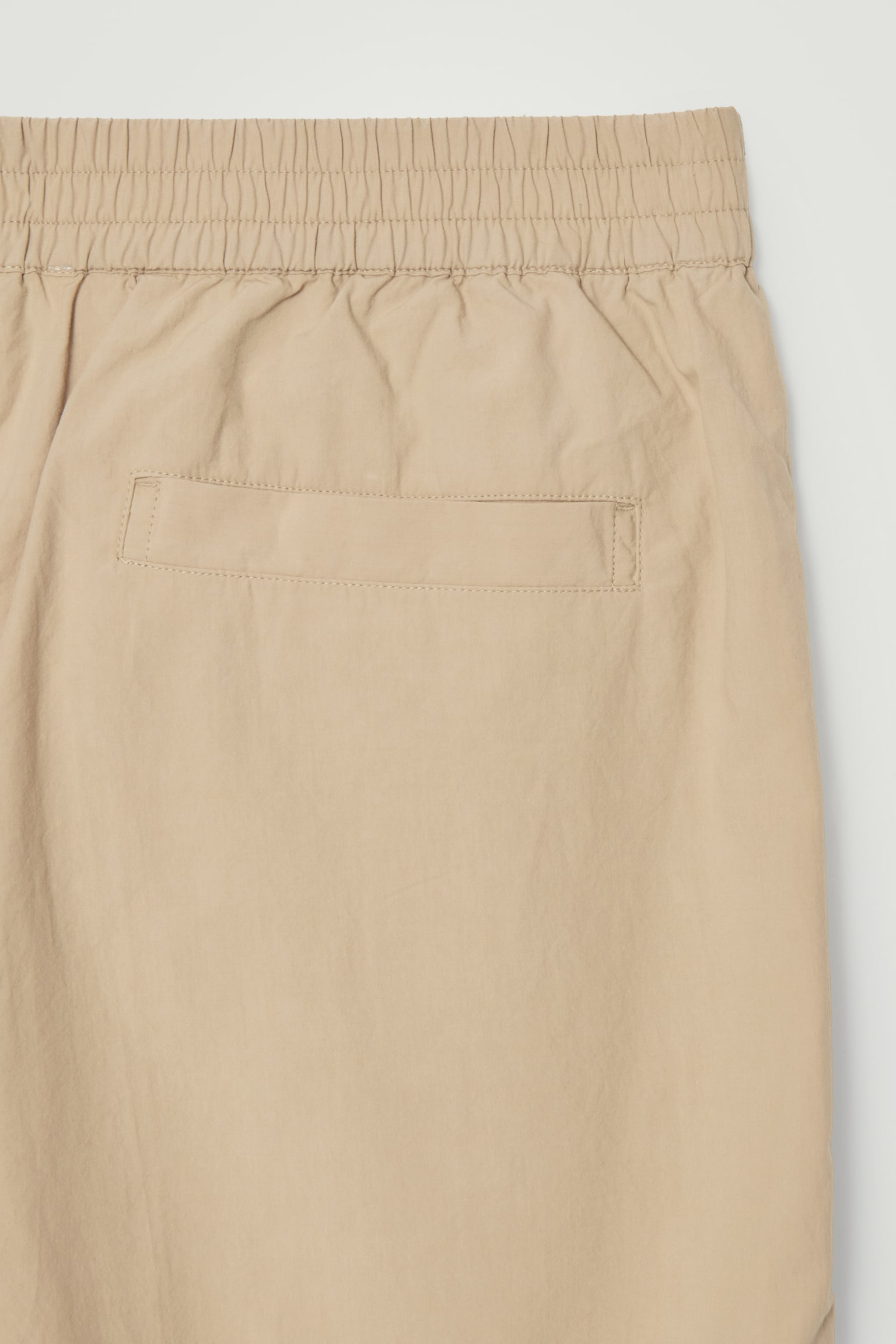 ELASTICATED COTTON SHORTS - BEIGE/NAVY - 5