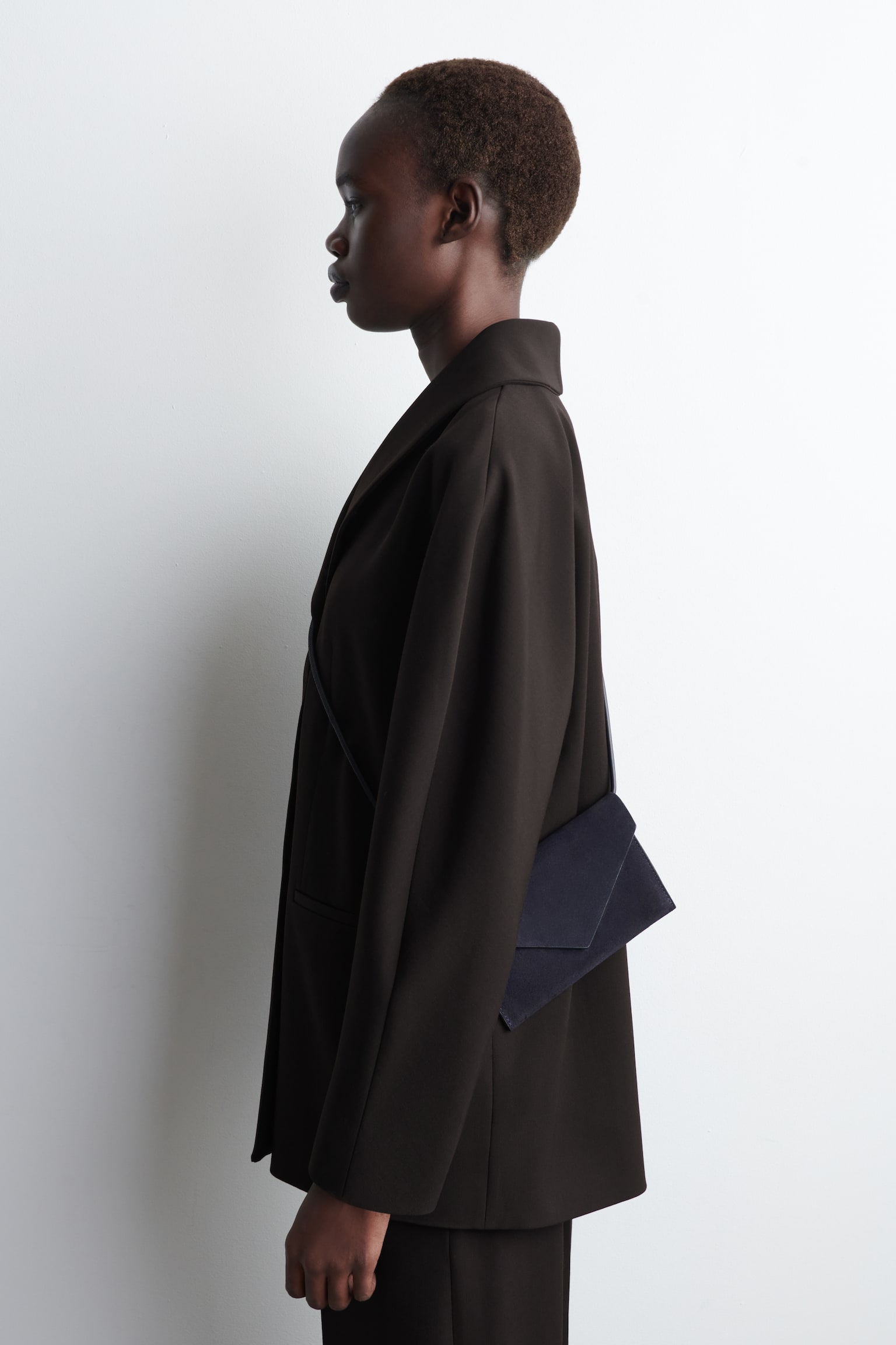 ENVELOPE BAG - LEATHER - NAVY / SUEDE/BORDEAUX - 1