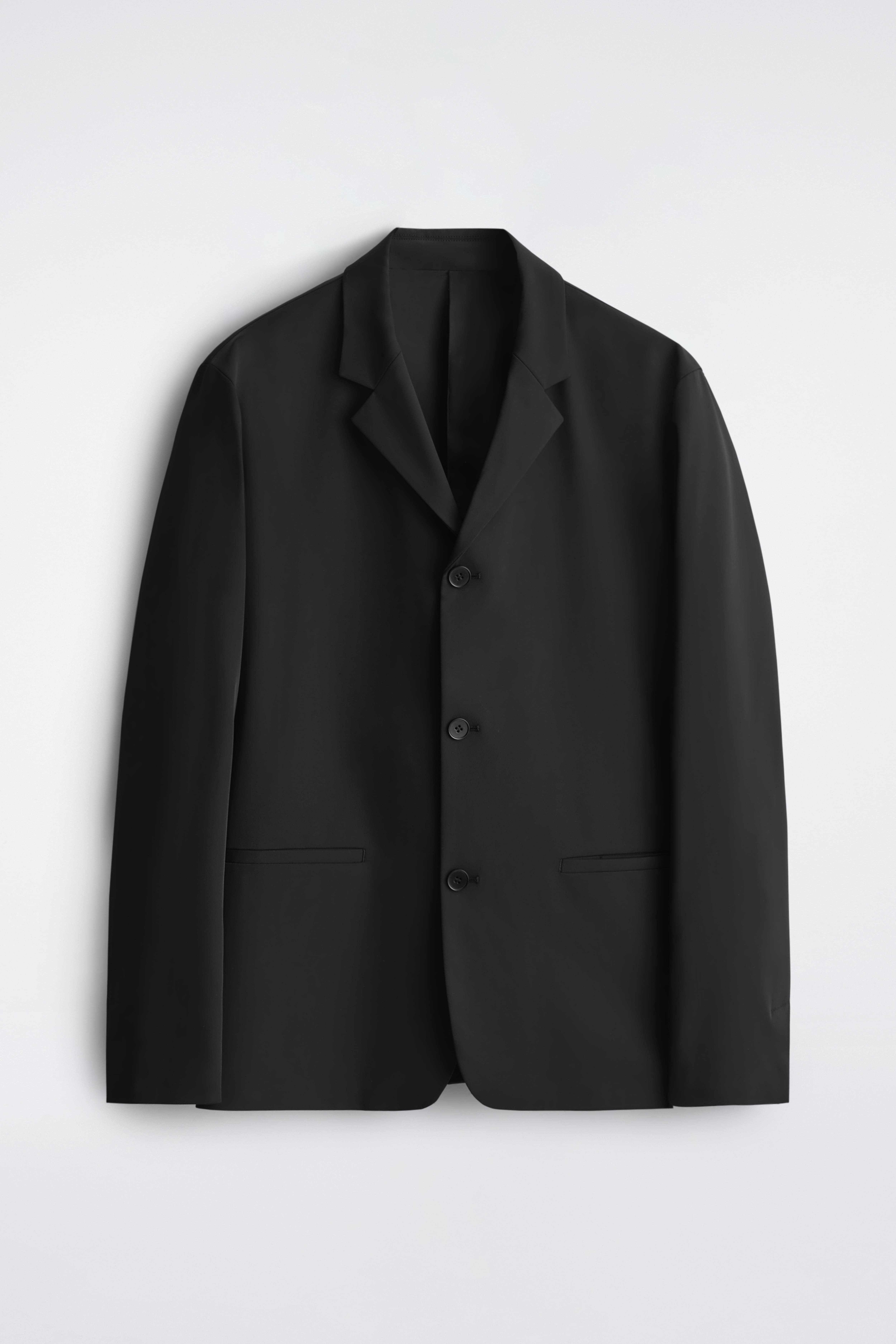SCHMALER, UNSTRUKTURIERTER BLAZER AUS TWILL - SCHWARZ