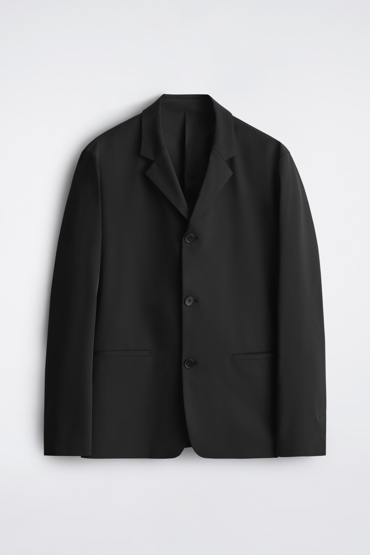 BLAZER SLIM DESTRUTTURATO IN TWILL TECNICO - NERO - 1