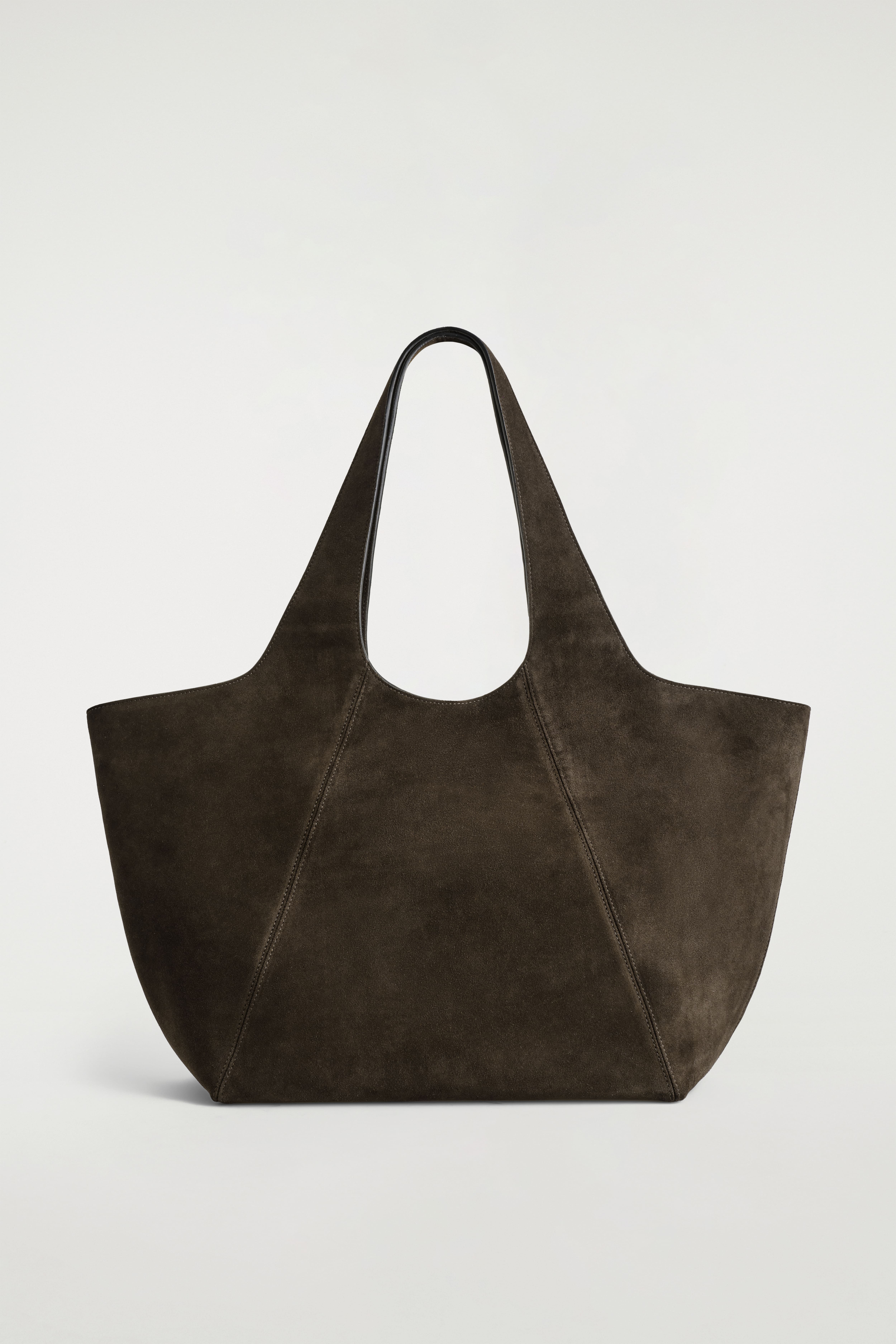 SKULPTURALE TOTE BAG - VELOURSLEDER - BRAUN