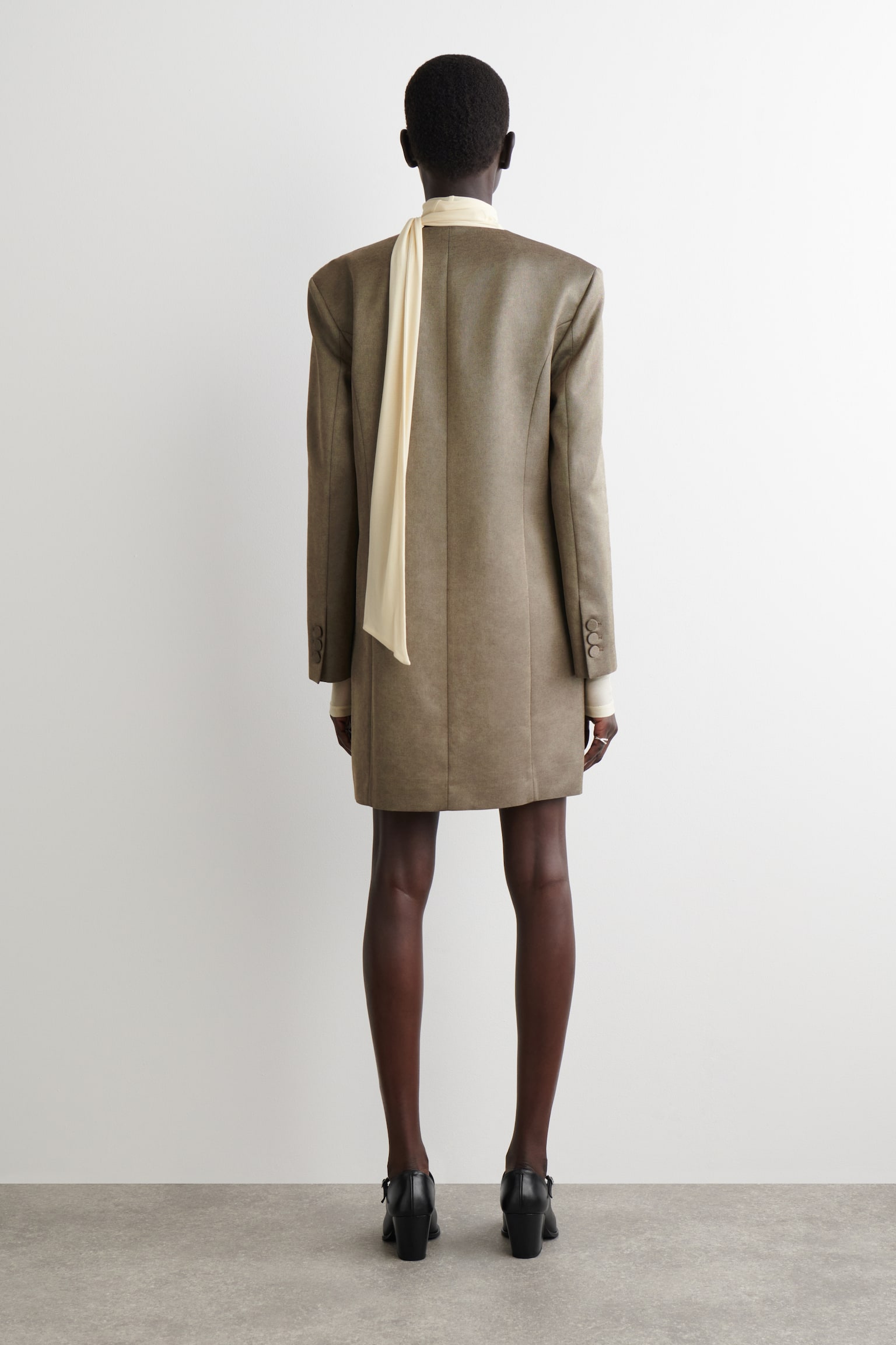 SMOKINGKLEID AUS WOLL-MIX IN METALLIC-OPTIK - BRONZE - 3