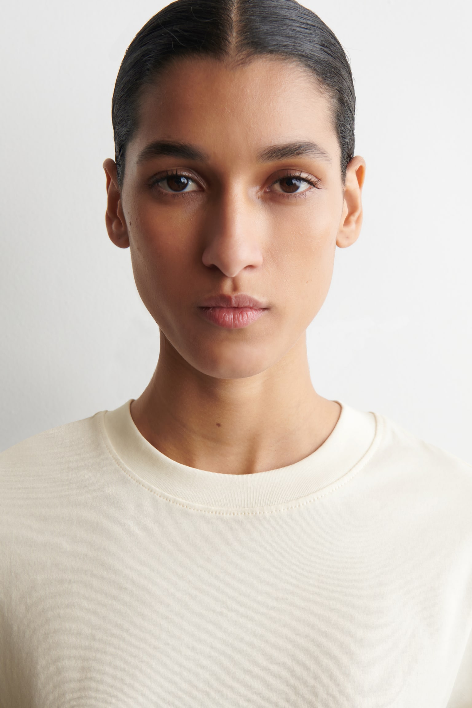 Katoenen T-shirt - Crème/DONKERBRUIN/Wit / Rood / Gestreept - 8