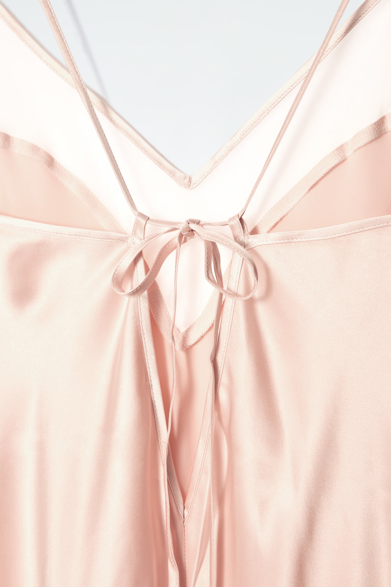 SHEER-PANEL SILK SLIP DRESS - APRICOT/BLACK - 4