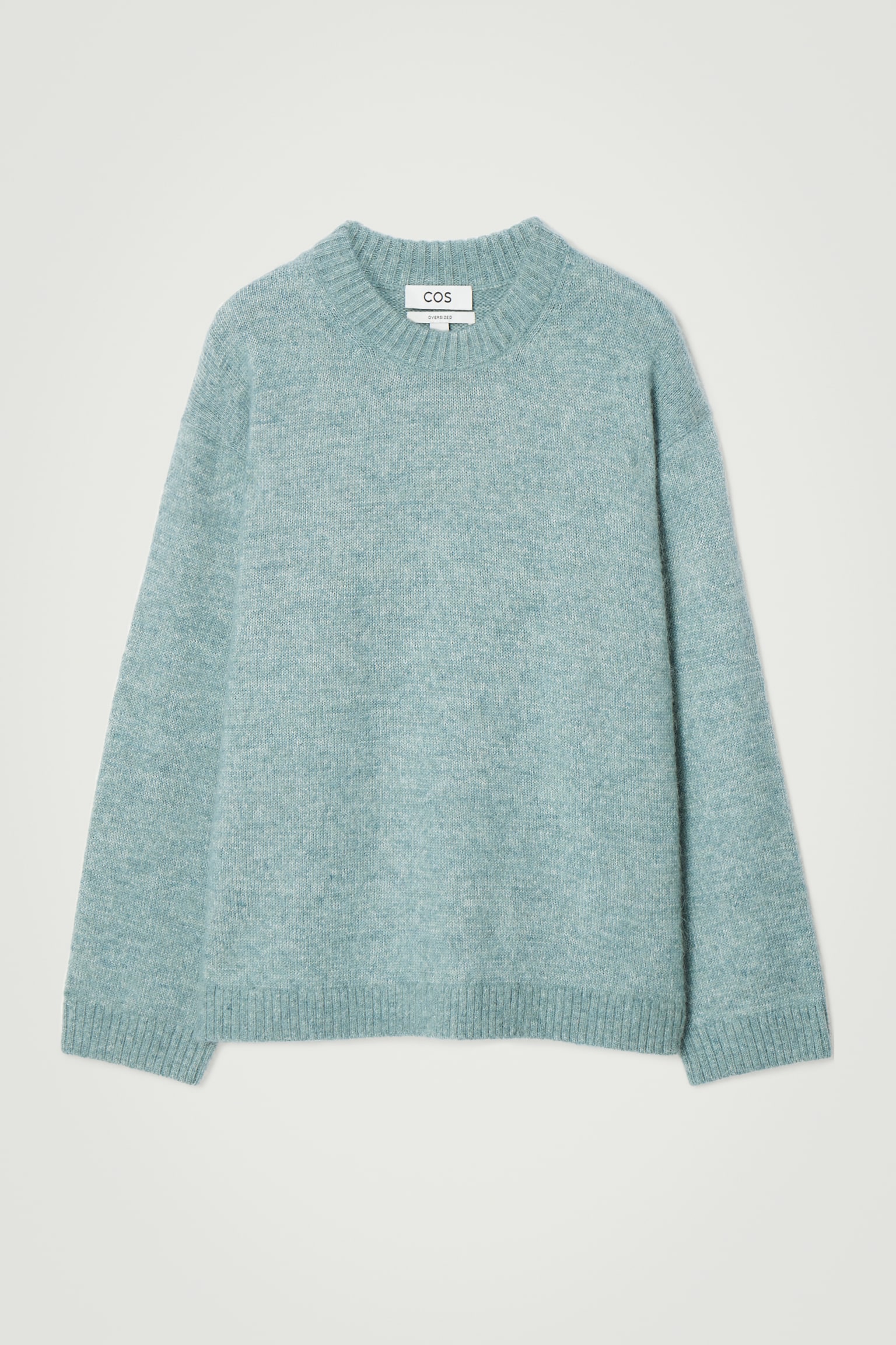 OVERSIZED ALPACA-BLEND JUMPER - BLUE MÉLANGE/BEIGE MÉLANGE - 2