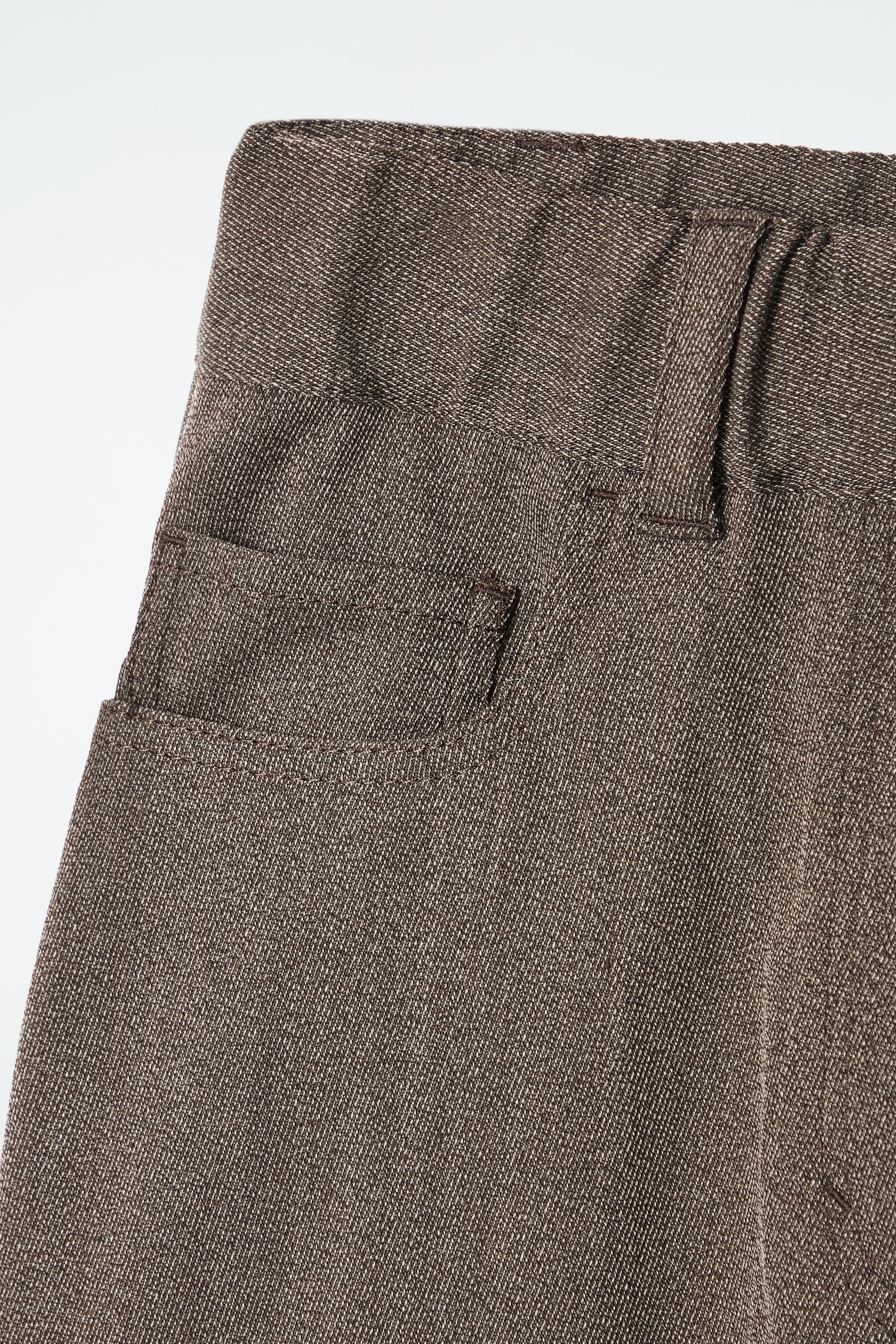 REGULAR WOOL-BLEND WIDE-LEG TROUSERS - BROWN - 6