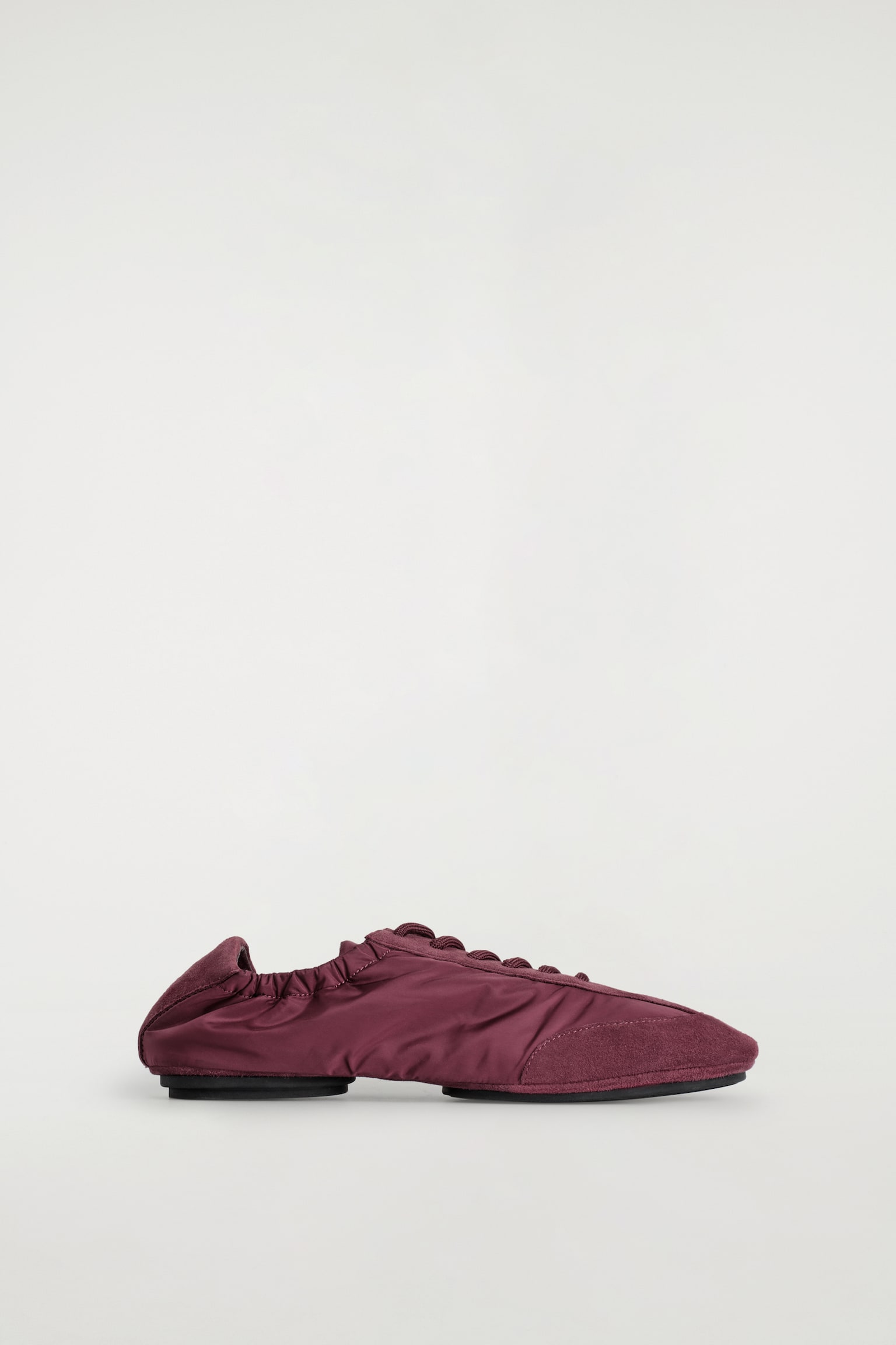 Nubukki‑nylon‑balettitennarit - Bordeaux/Musta - 6