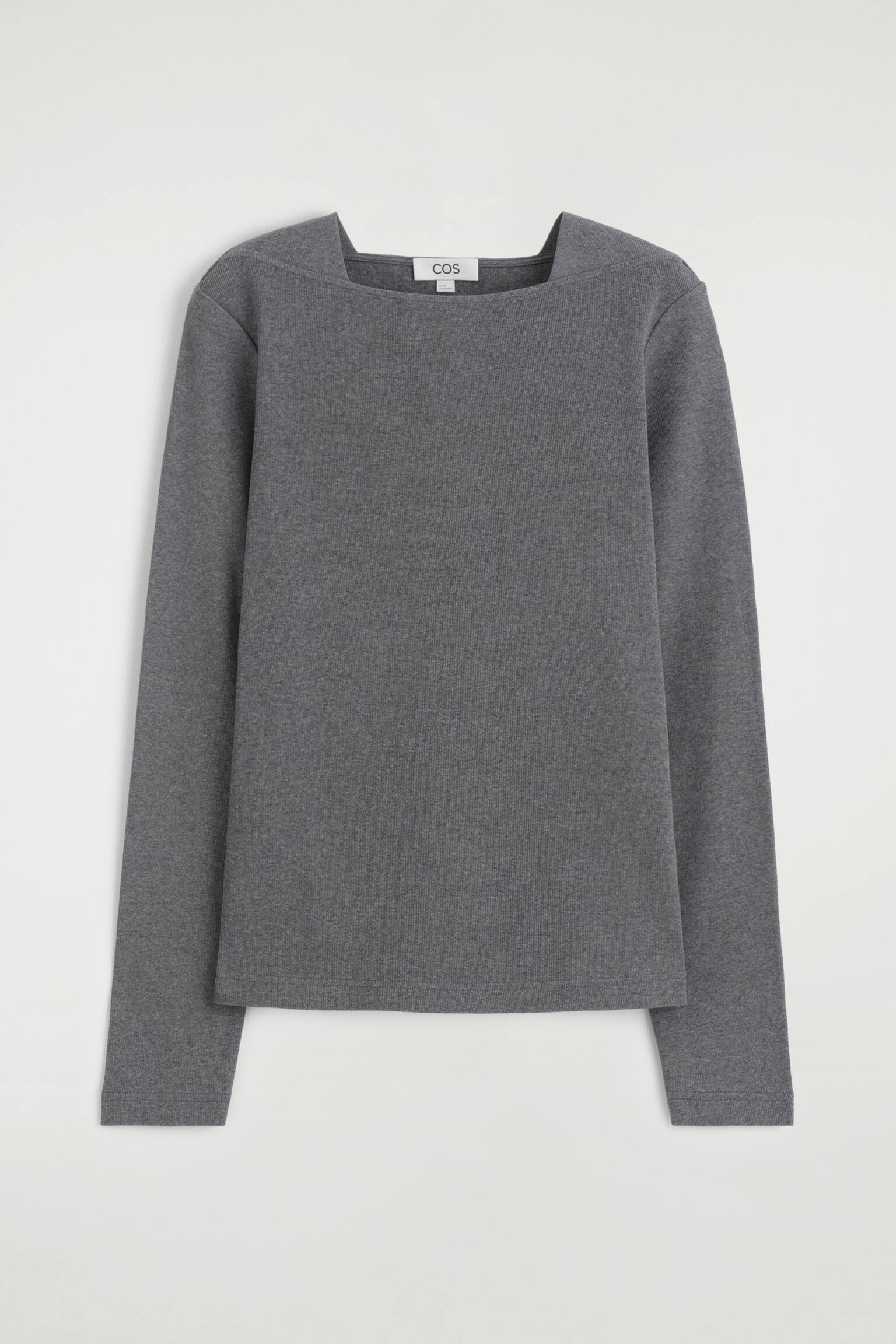 COTTON-JERSEY LONG-SLEEVED TOP - DARK GREY/ecru - 2