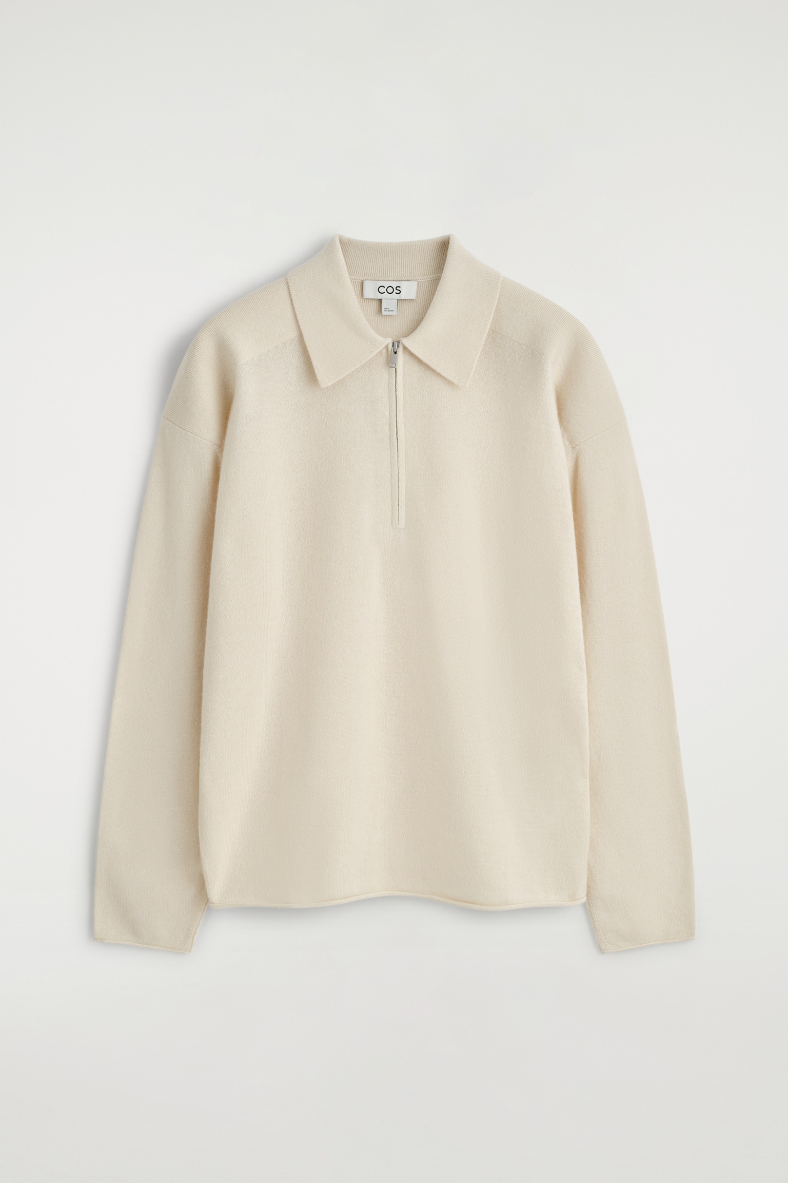 POLO CON CERNIERA IN LANA MERINO E YAK - BIANCO/MARRONE MÉLANGE/BORDEAUX - 2