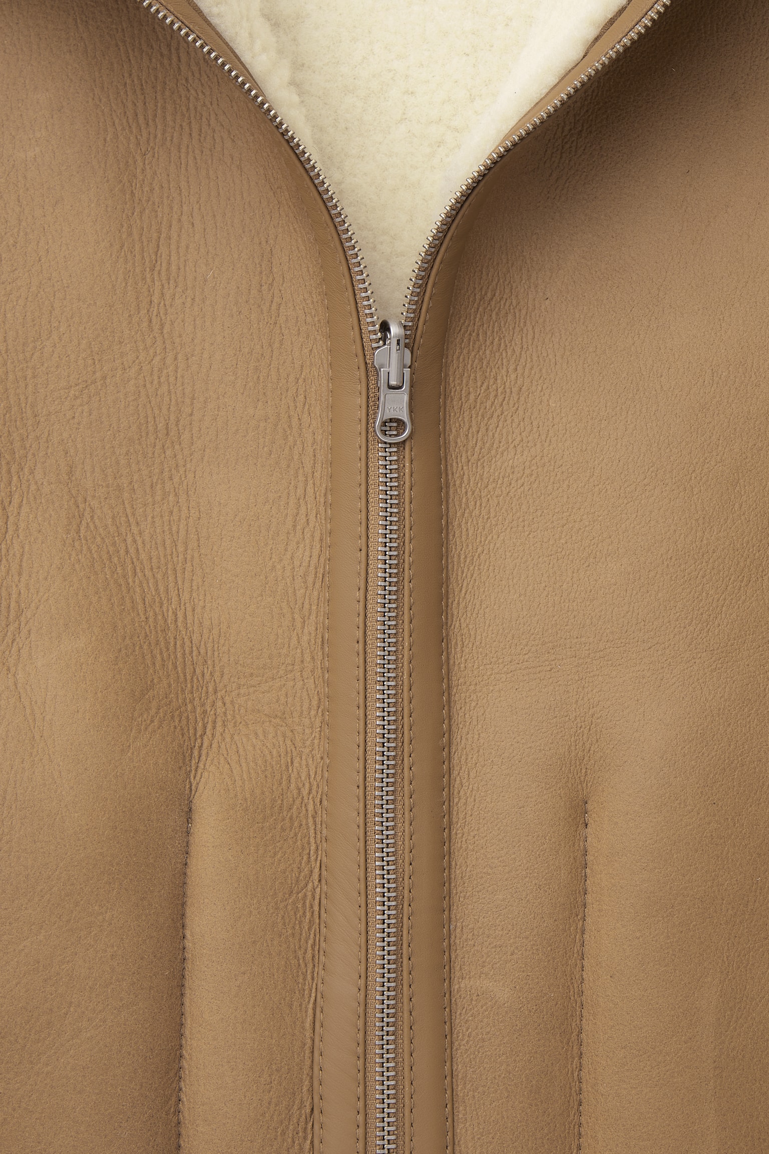 REVERSIBLE SHEARLING JACKET - CAMEL / ECRU - 3