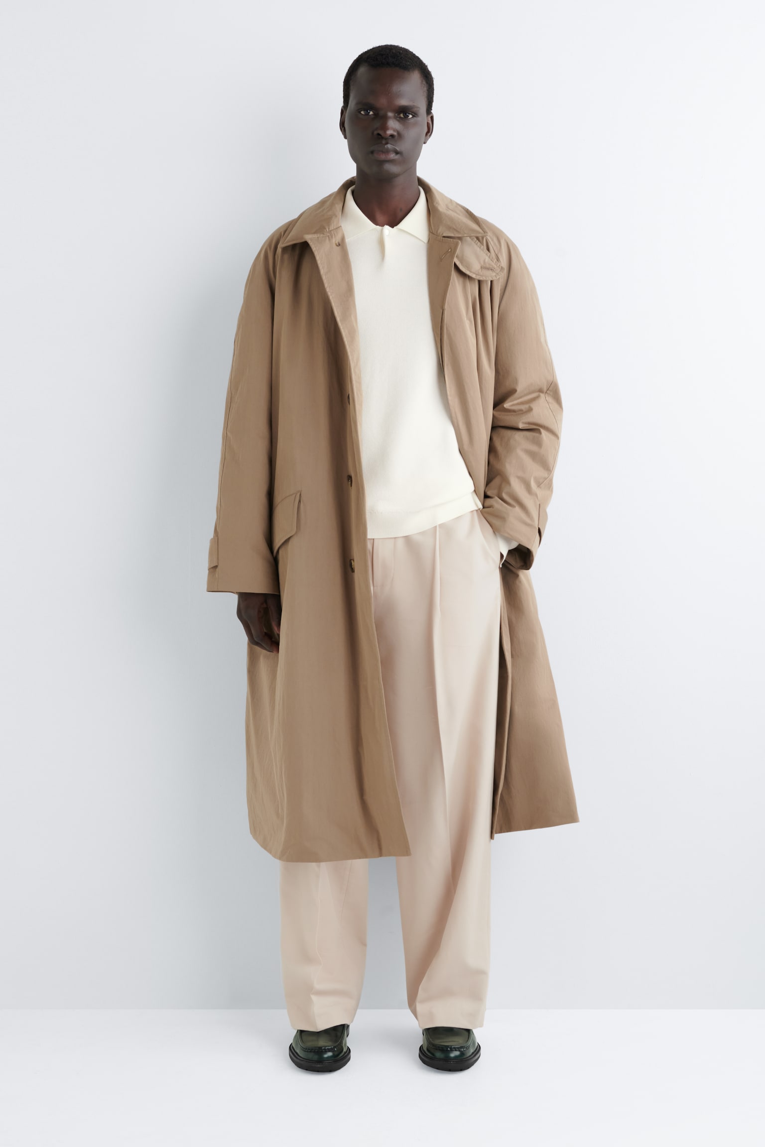 Loafers i rubbet skinn - mørkegrønn - 1