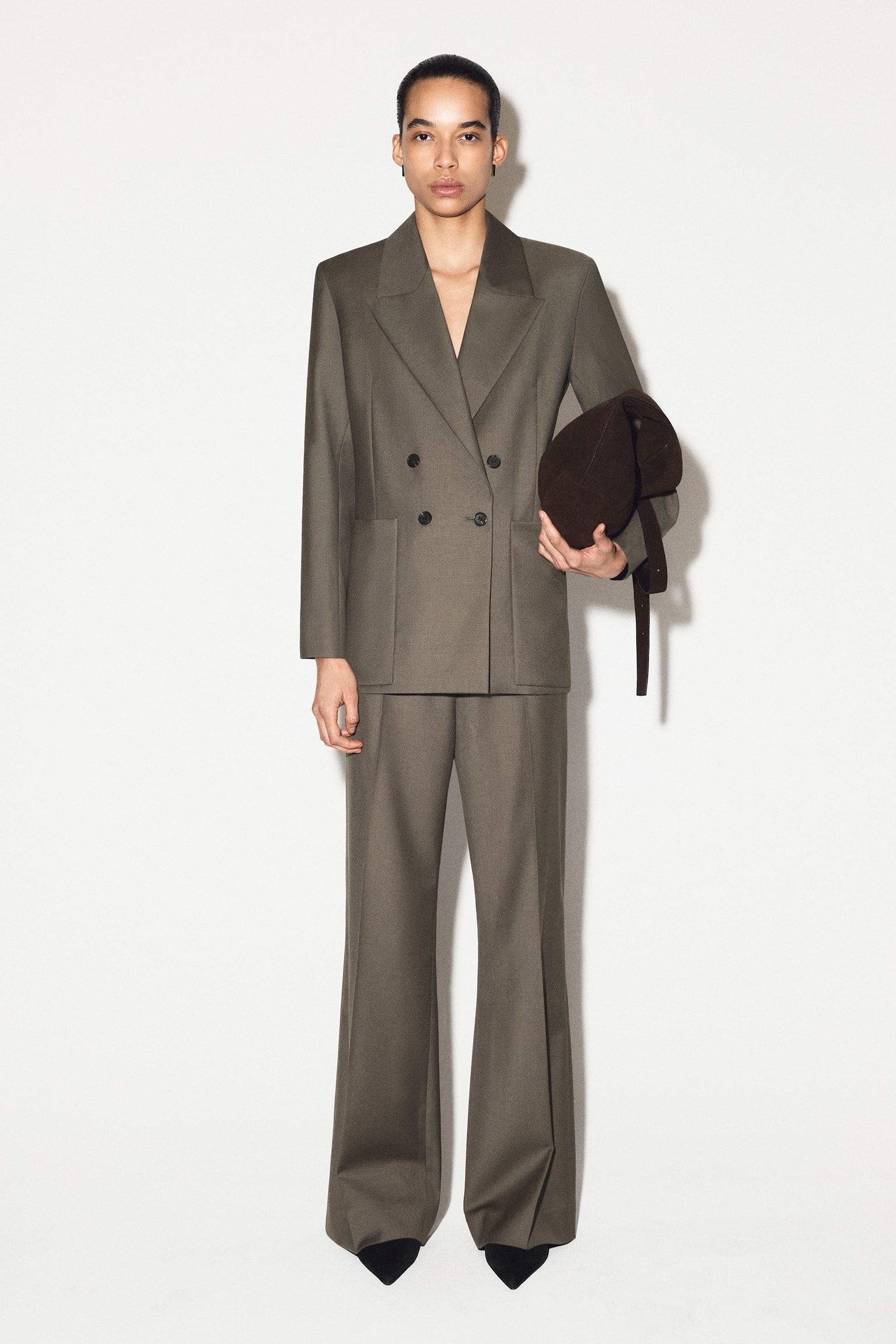 Dubbelgeknoopte blazer van wol-twill - Taupe - 3