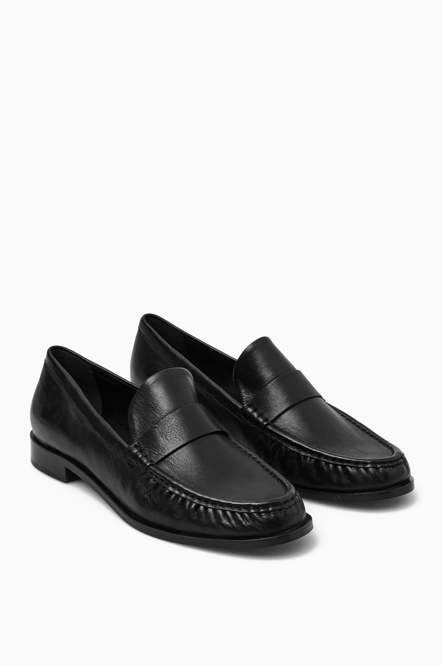 LEATHER LOAFERS - BLACK/OFF WHITE - 3