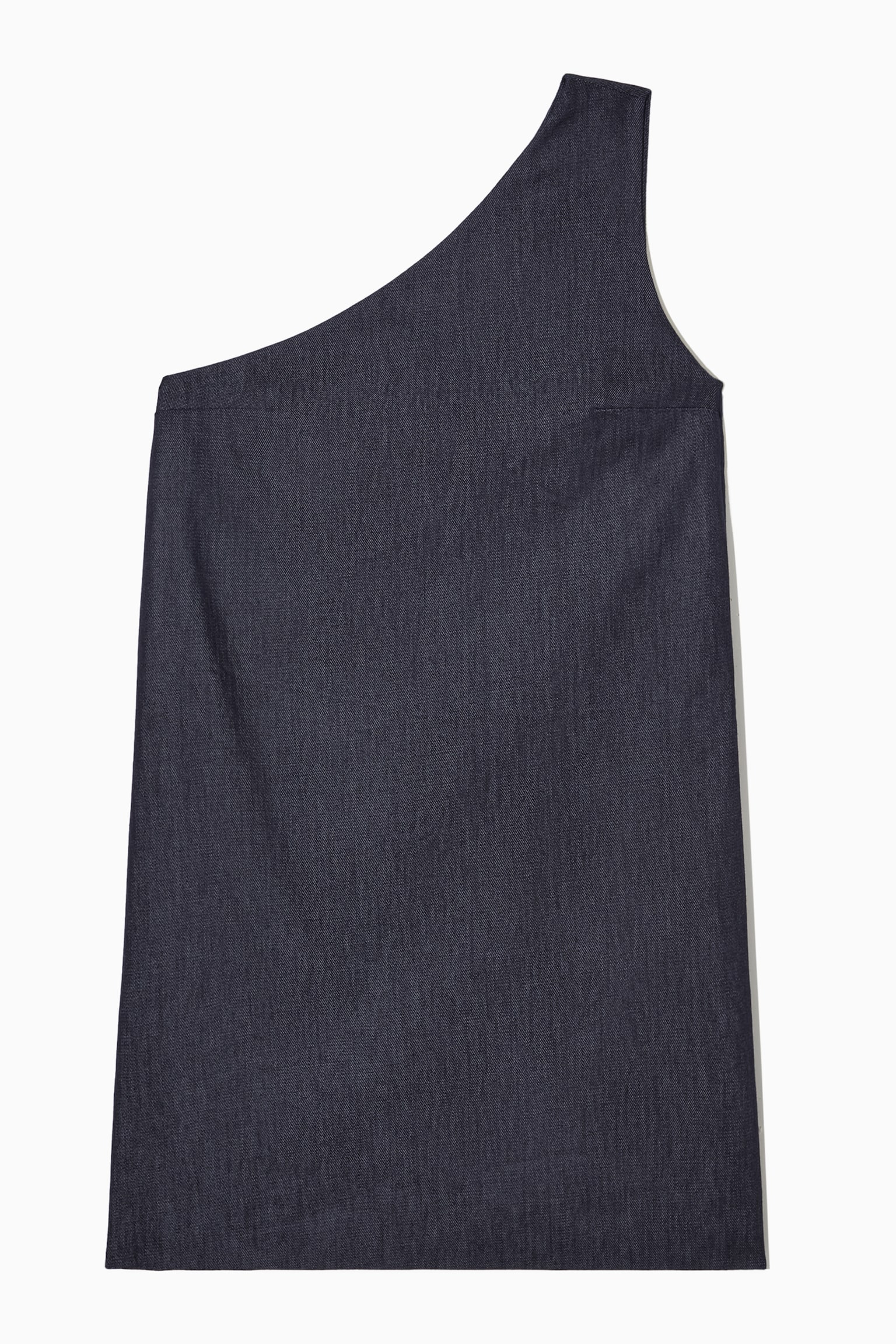 ONE-SHOULDER DENIM MINI DRESS - INDIGO - 1