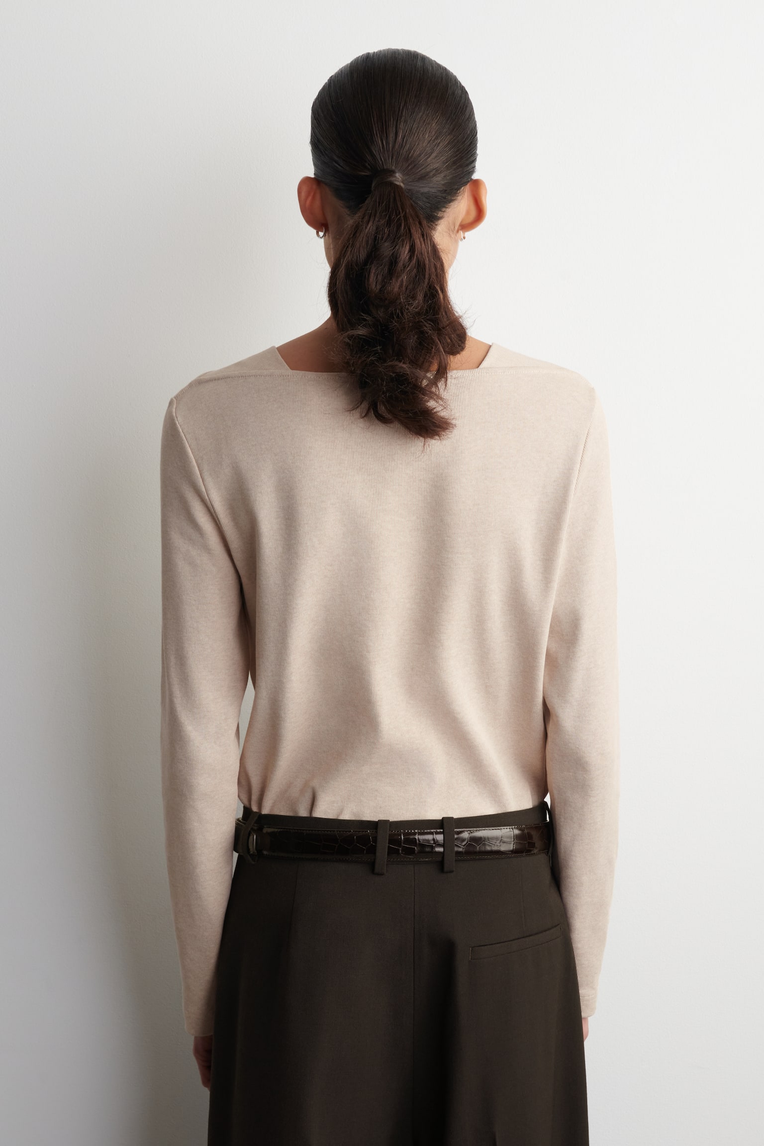 COTTON-JERSEY LONG-SLEEVED TOP - ECRU - 5