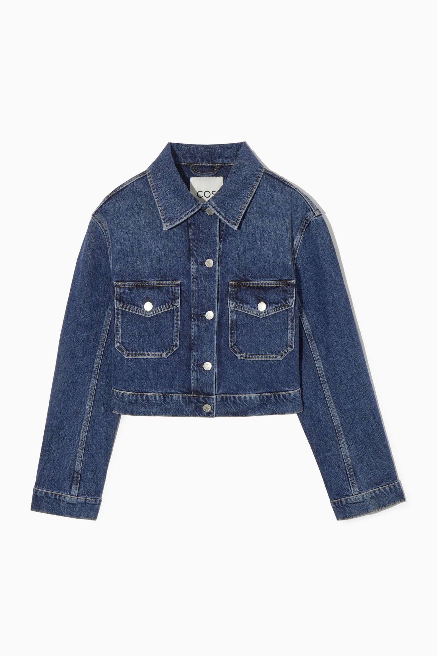 CROPPED DENIM JACKET - BLUE - 1