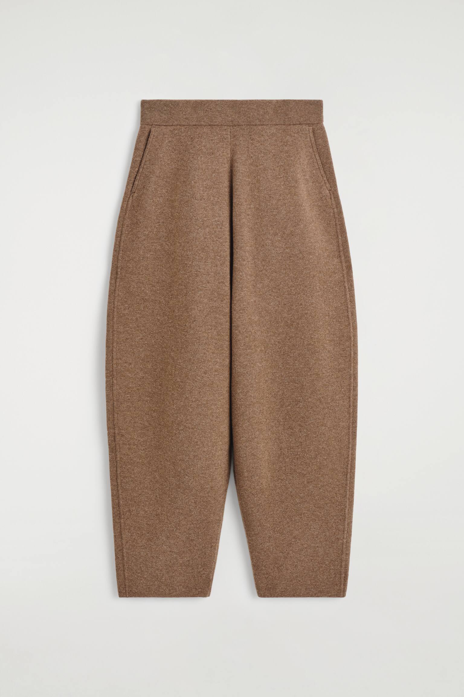 HOSE AUS MERINOWOLLE MIT BARREL-BEIN - BRAUN MELIERT - 2