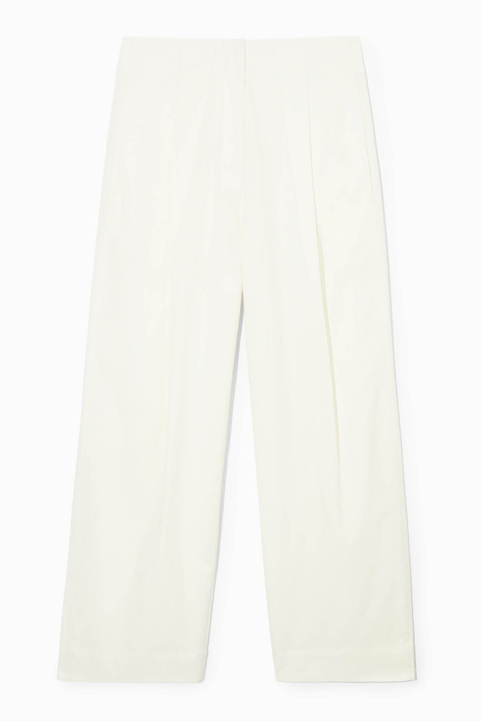 PLEATED BARREL-LEG TWILL CHINOS - OFF-WHITE - 2