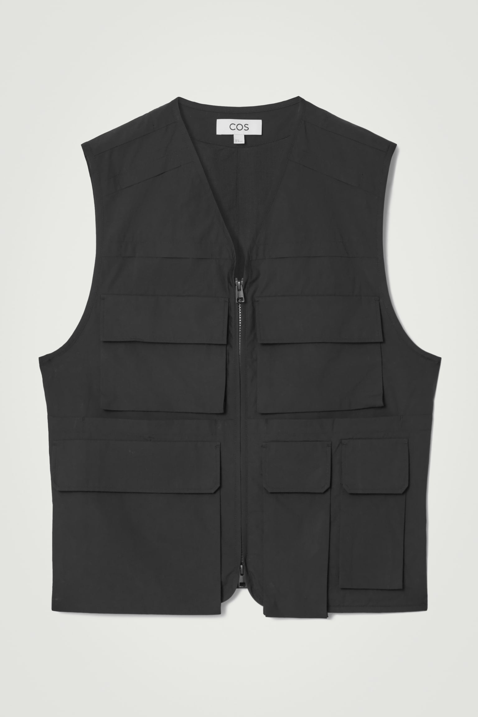 COTTON UTILITY GILET - BLACK - 2