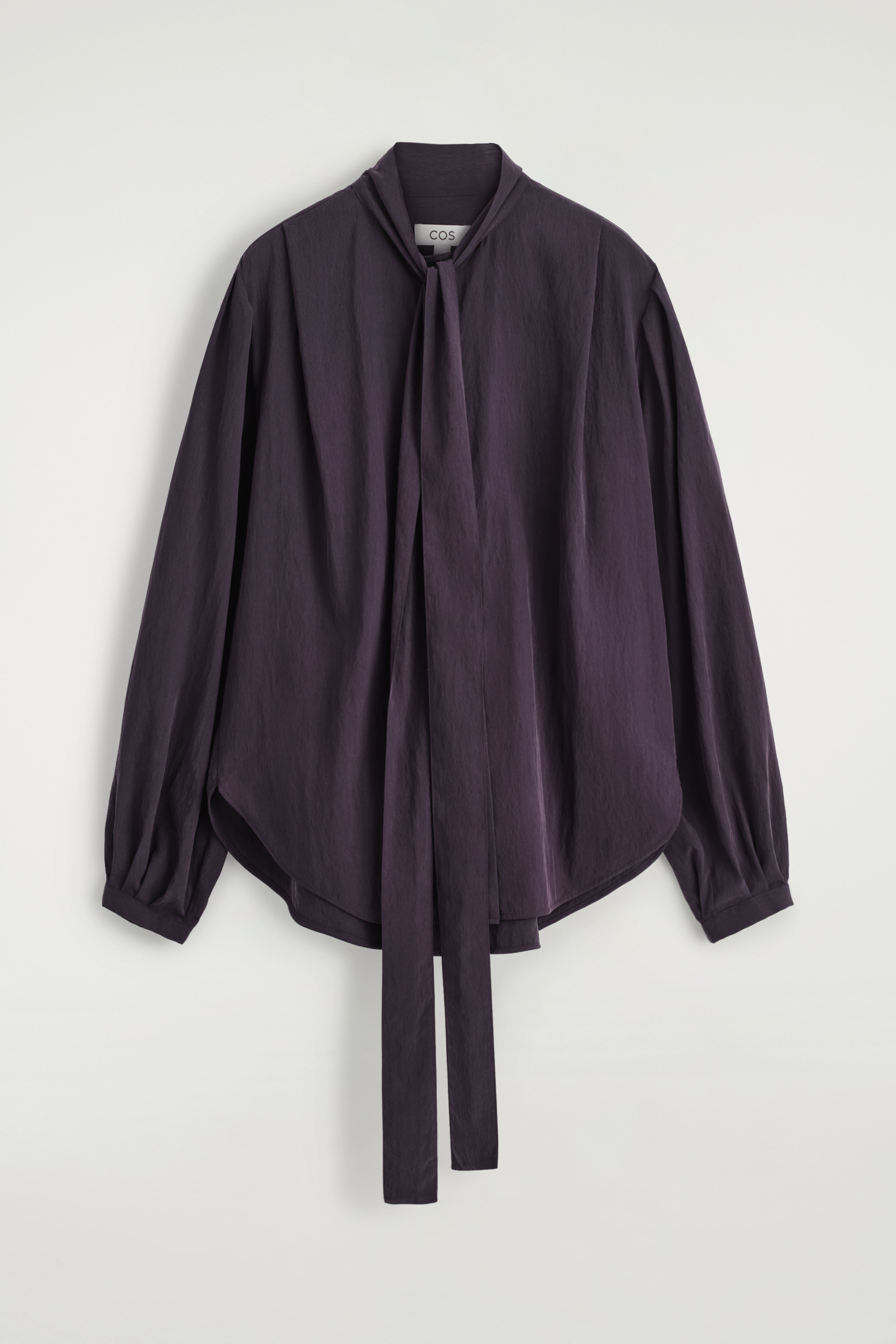 FLIESSENDE BLUSE MIT SCHALDETAIL - VIOLETT