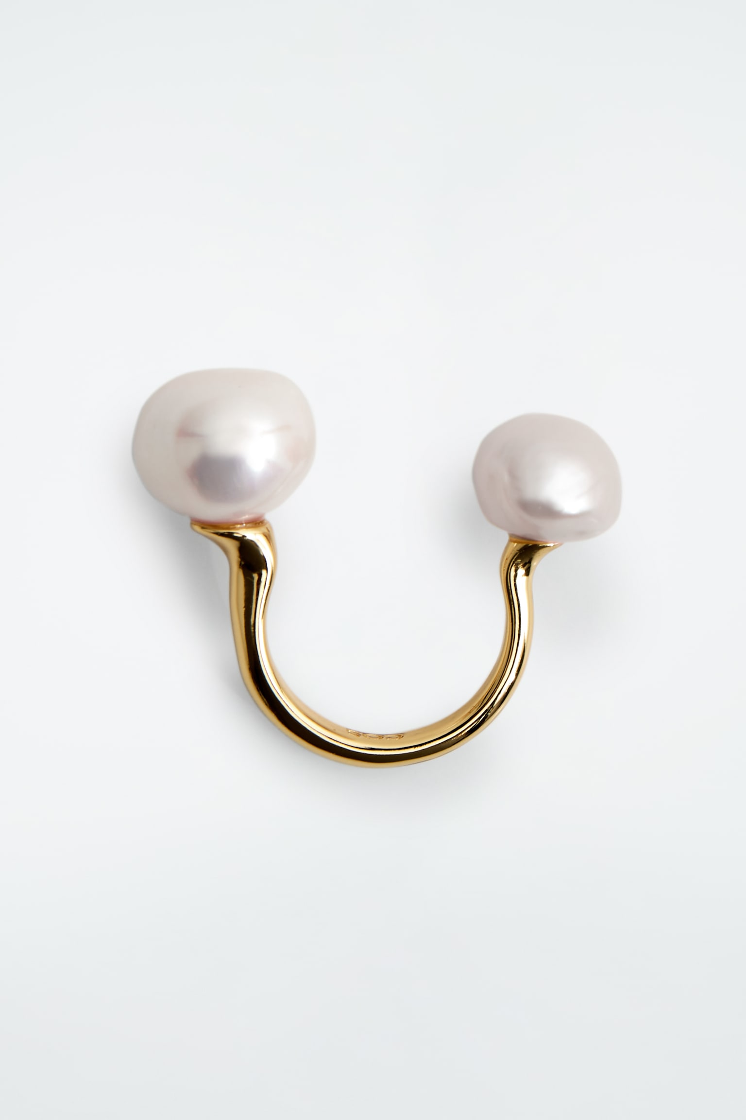 FLOATING FRESHWATER PEARL RING - GOLD - 3