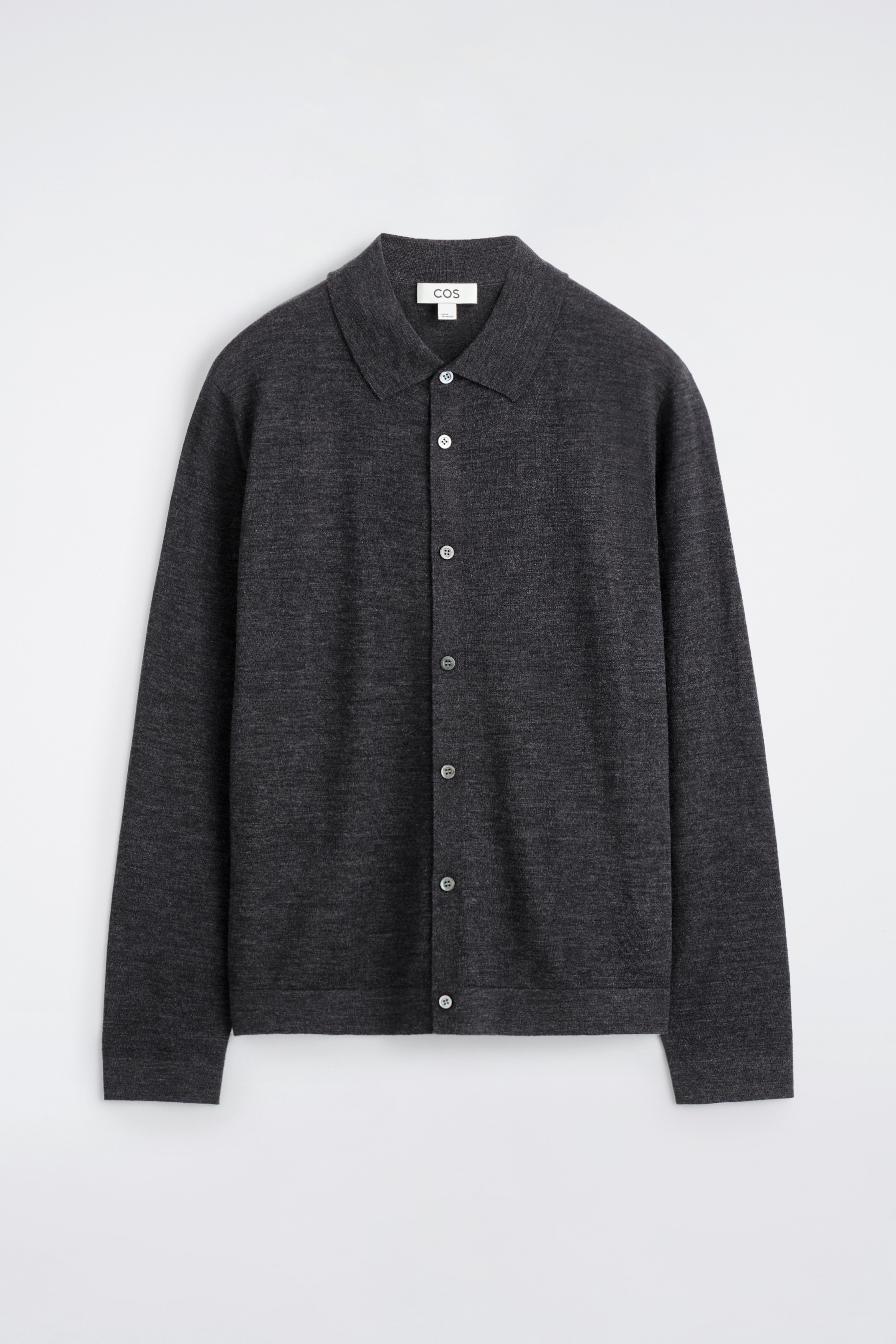 STRICKHEMD AUS MERINOWOLLE - ANTHRAZIT/BRAUN MELIERT/SCHWARZ