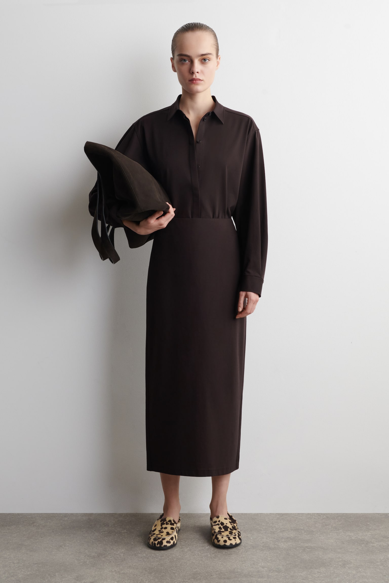 LOAFERI DIN PIELE CU EFECT DE PĂR DE PONEI IMPRIMAT ANIMAL - BEJ / IMPRIMEU ANIMALIC - 1