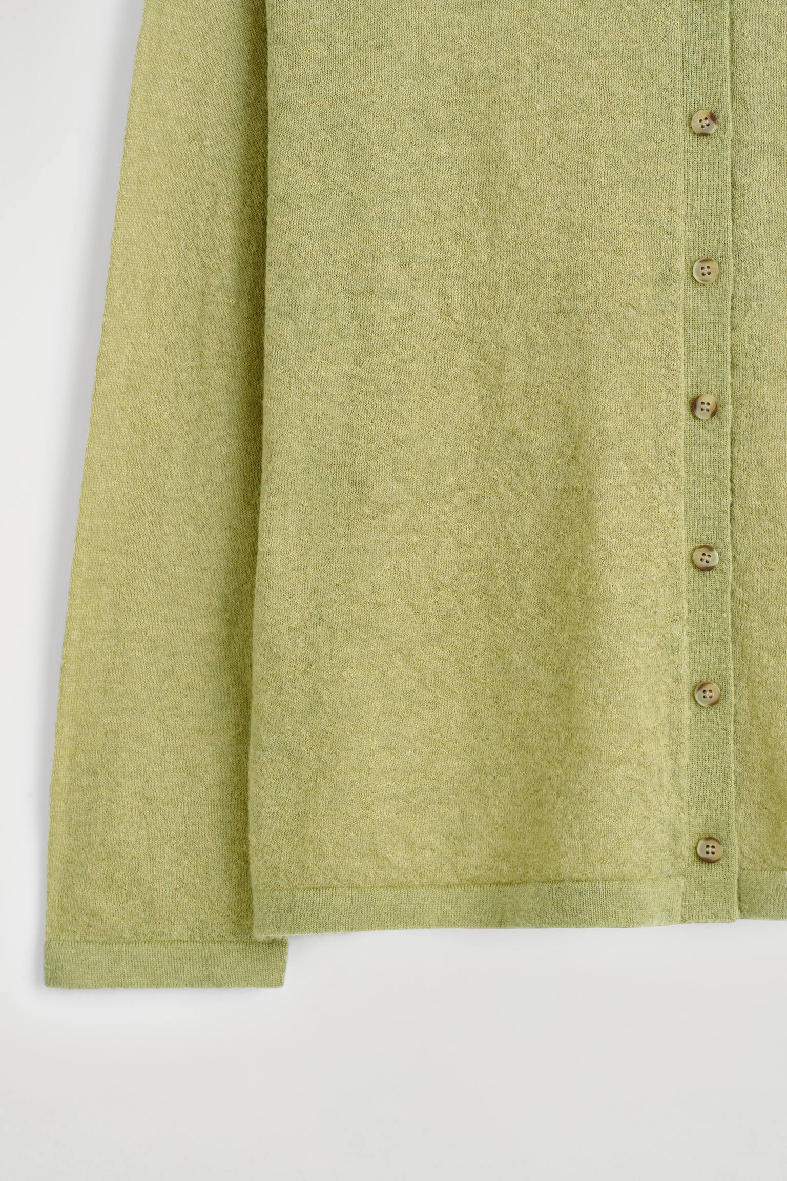 Gebreid shirt van mohairmix - GROEN - 4