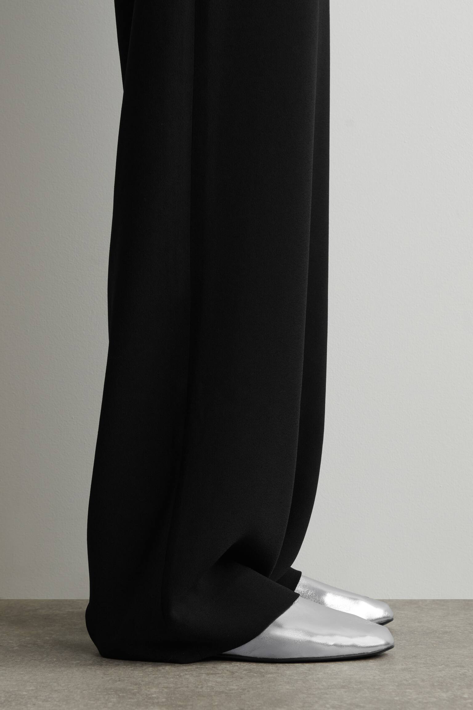 Balerini minimal din piele - ARGINTIU - 3