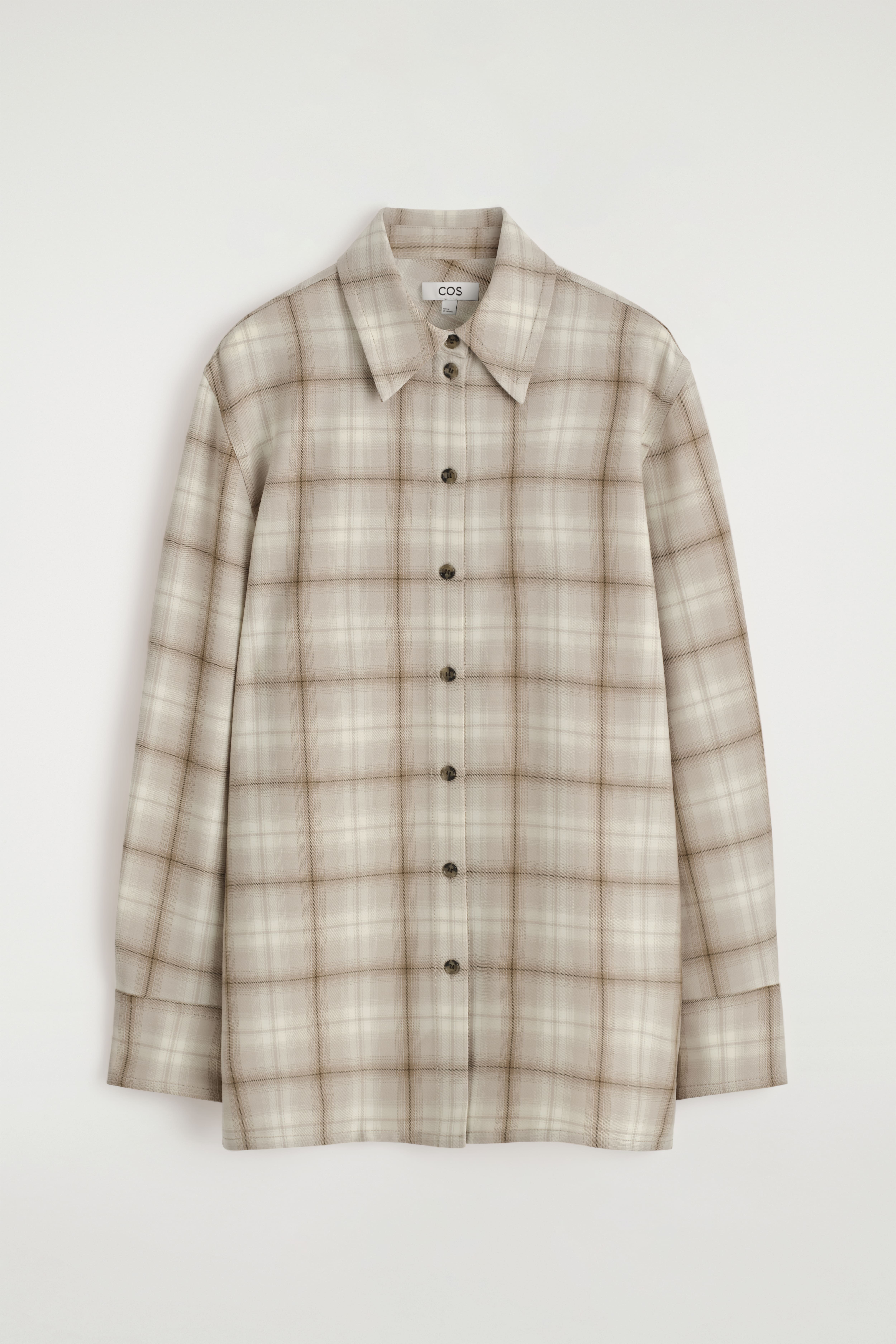 Rutete flanellskjorte - Beige / Rutet/Blå / rutet