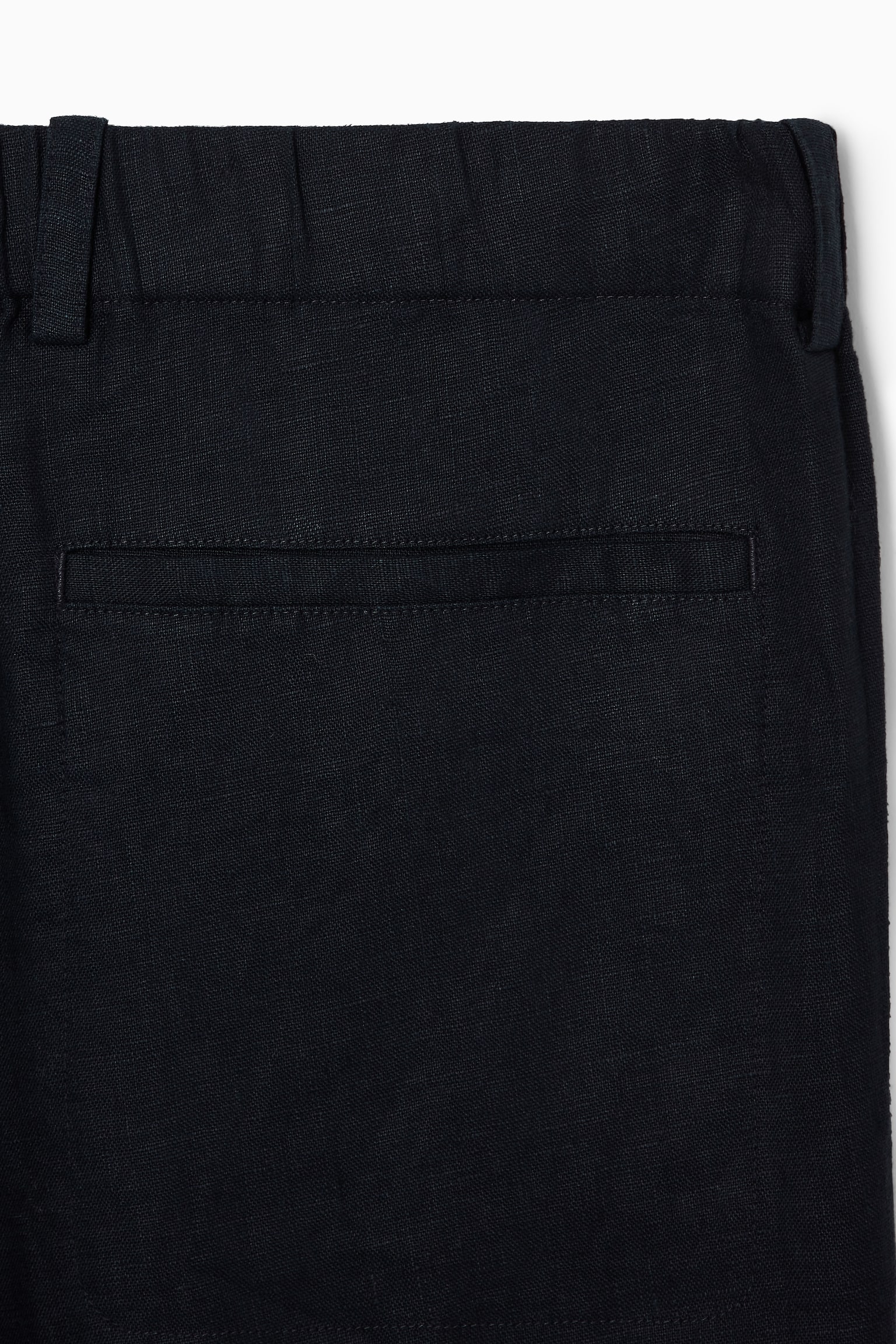 RELAXED ELASTICATED LINEN STRAIGHT-LEG TROUSERS - DARK NAVY/GREY / PINSTRIPE/STONE - 6