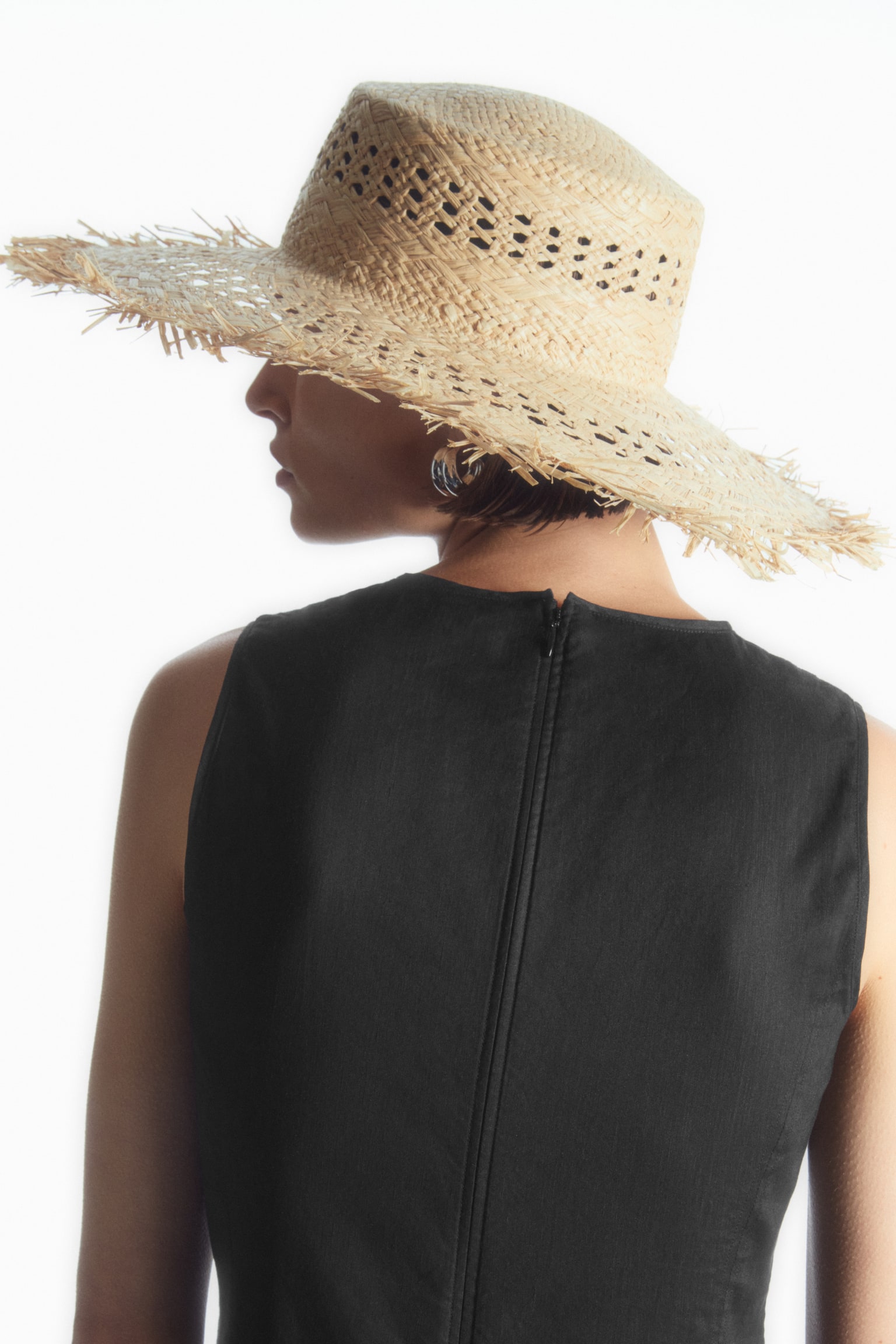 FRAYED STRAW HAT - BEIGE - 6