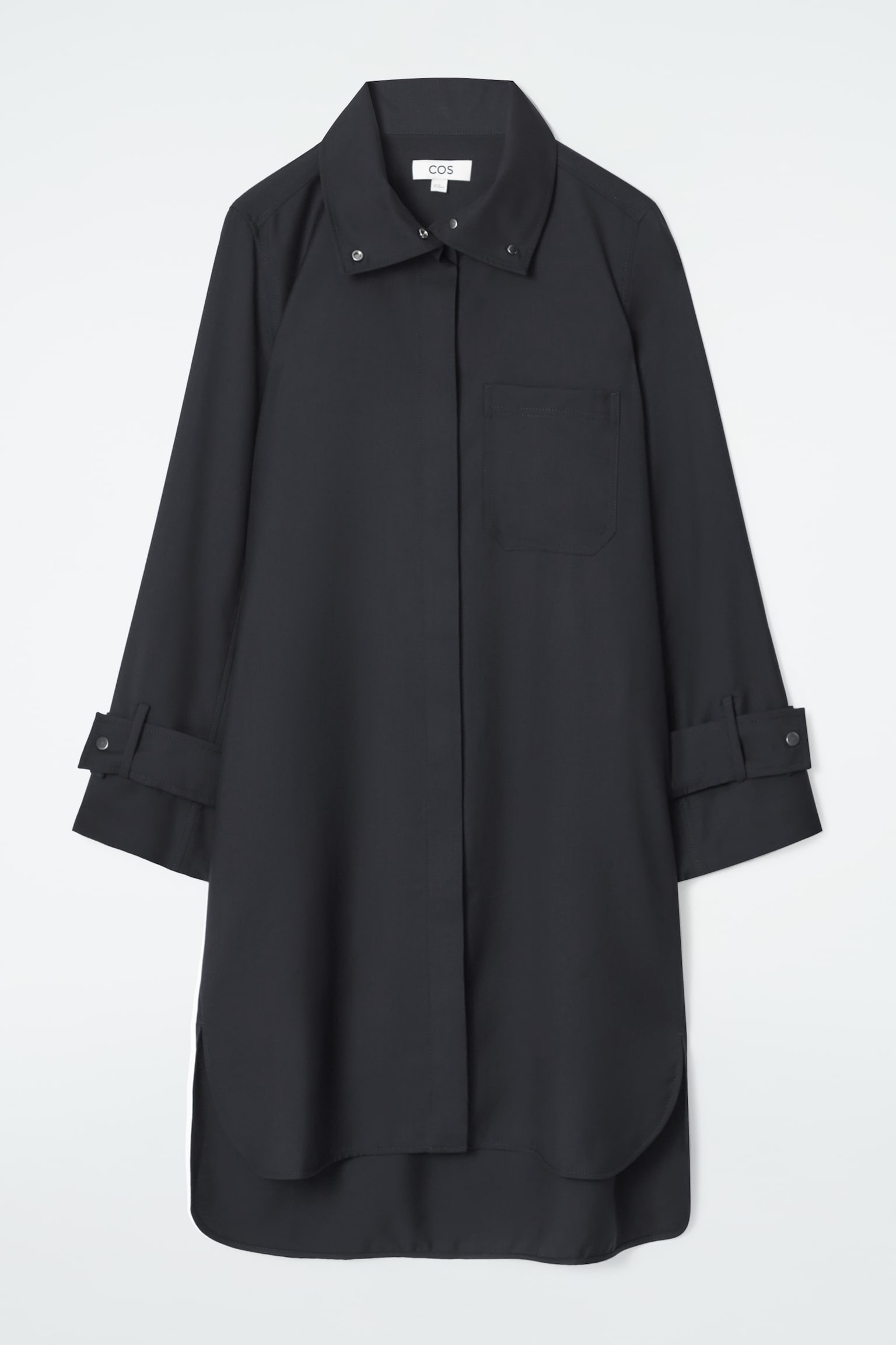 WOOL SHIRT DRESS - NAVY - 2