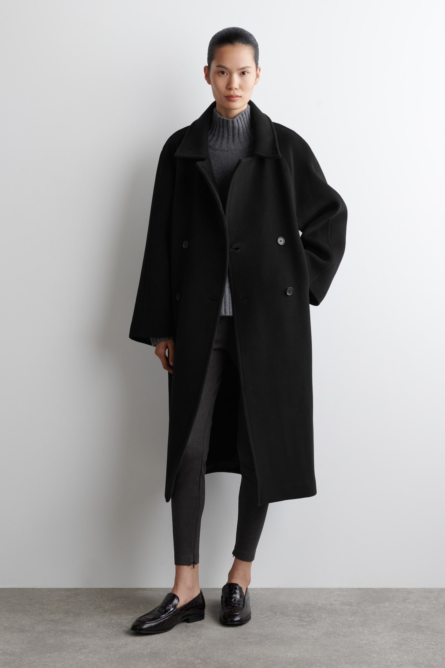 ZIPPED-CUFF LEGGINGS - ТЪМНОСИВ МЕЛАНЖ - 1