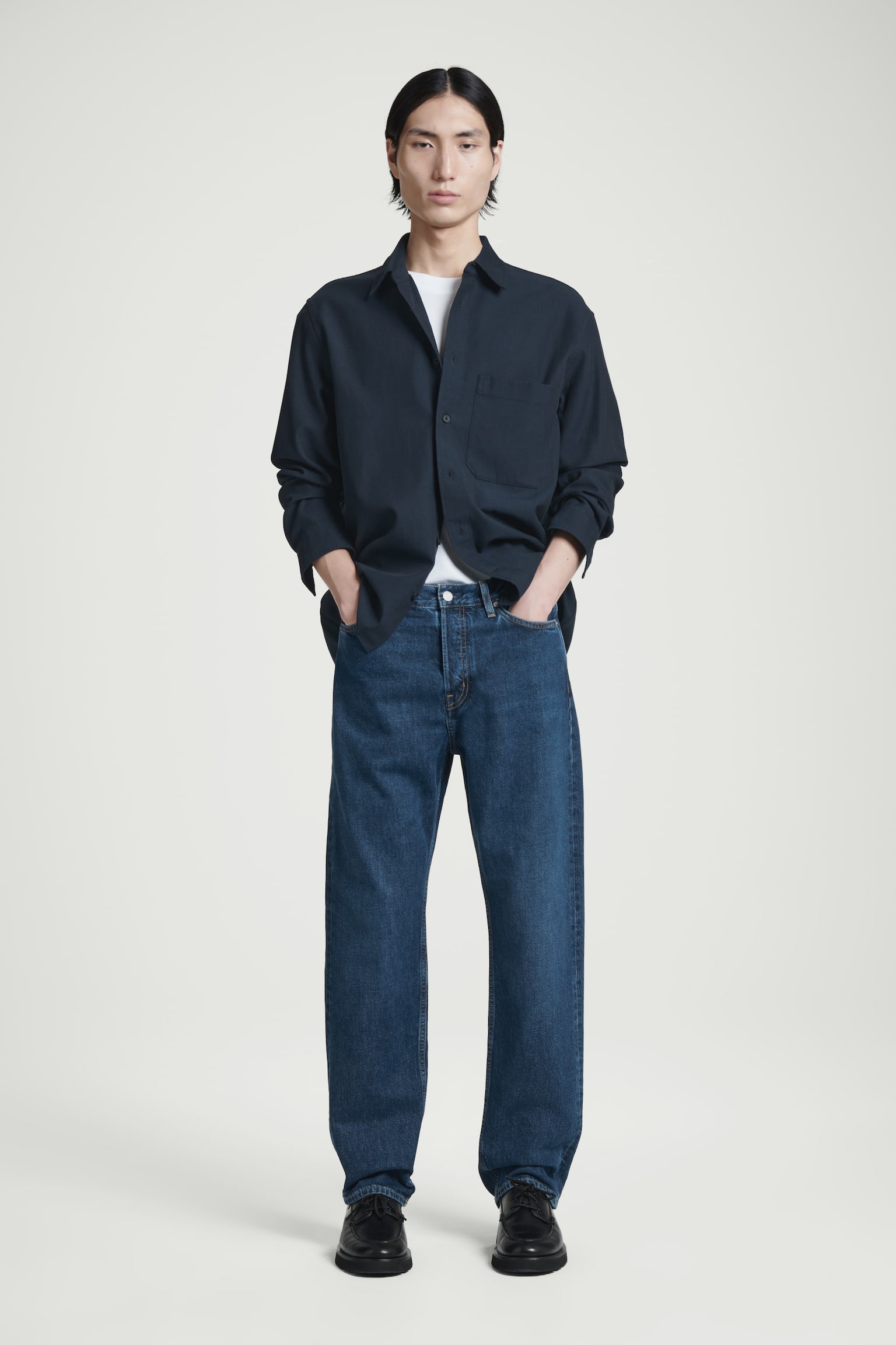 SIGNATURE STRAIGHT-LEG JEANS - DARK BLUE/BLUE - 1