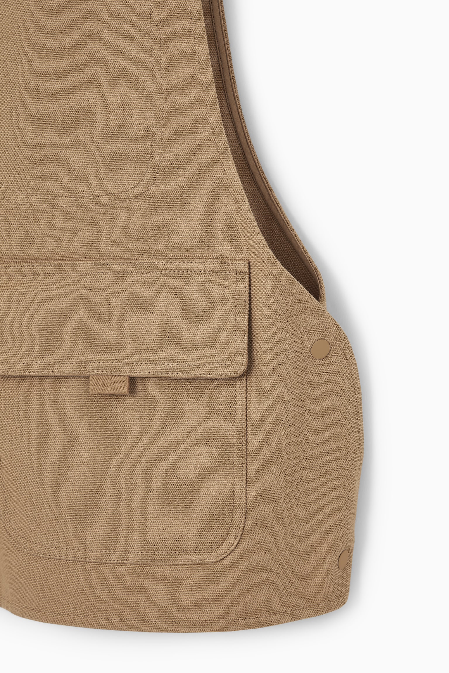 ZIPPED HYBRID UTILITY VEST - DARK BEIGE - 5