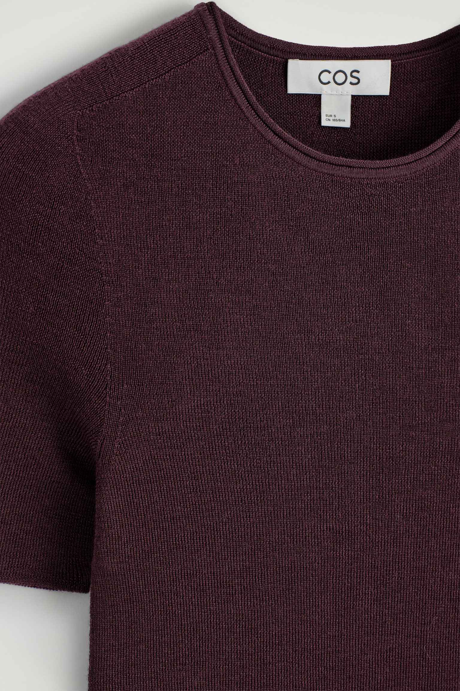 SEAMLESS MERINO WOOL T-SHIRT - BURGUNDY MÉLANGE/BEIGE MÉLANGE/CHARCOAL MÉLANGE - 5