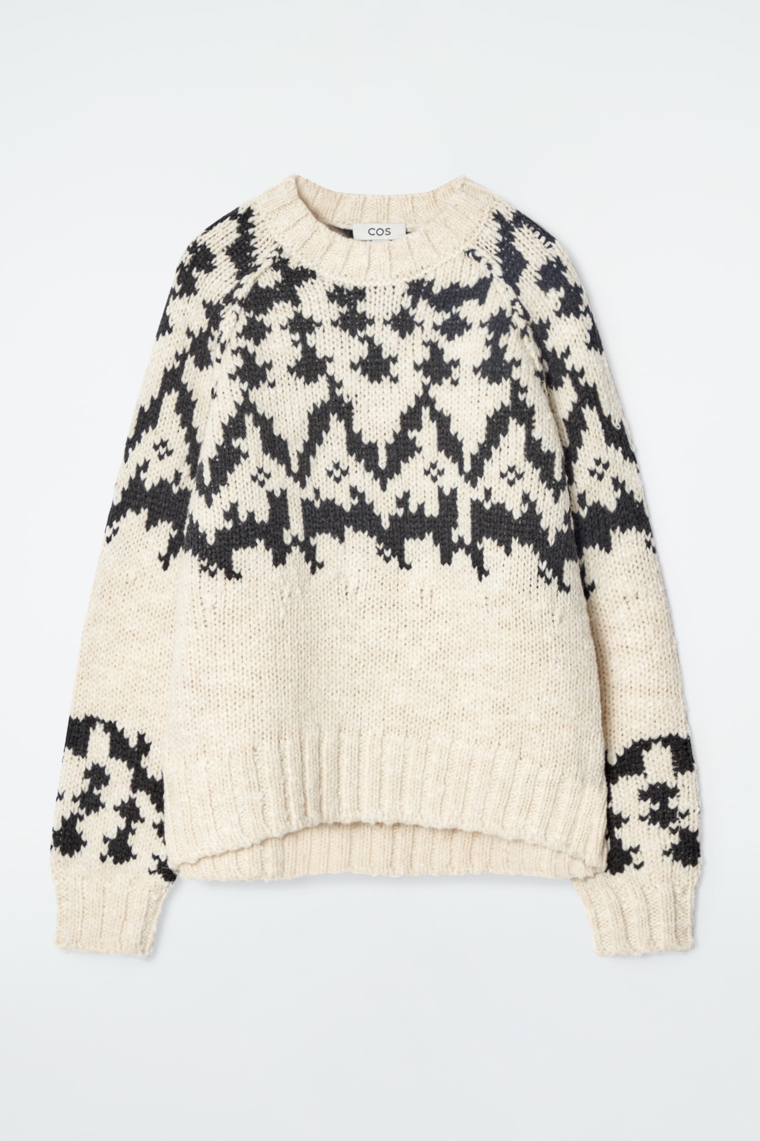 FAIR-ISLE WOOL JUMPER - IVORY / BLACK - 2