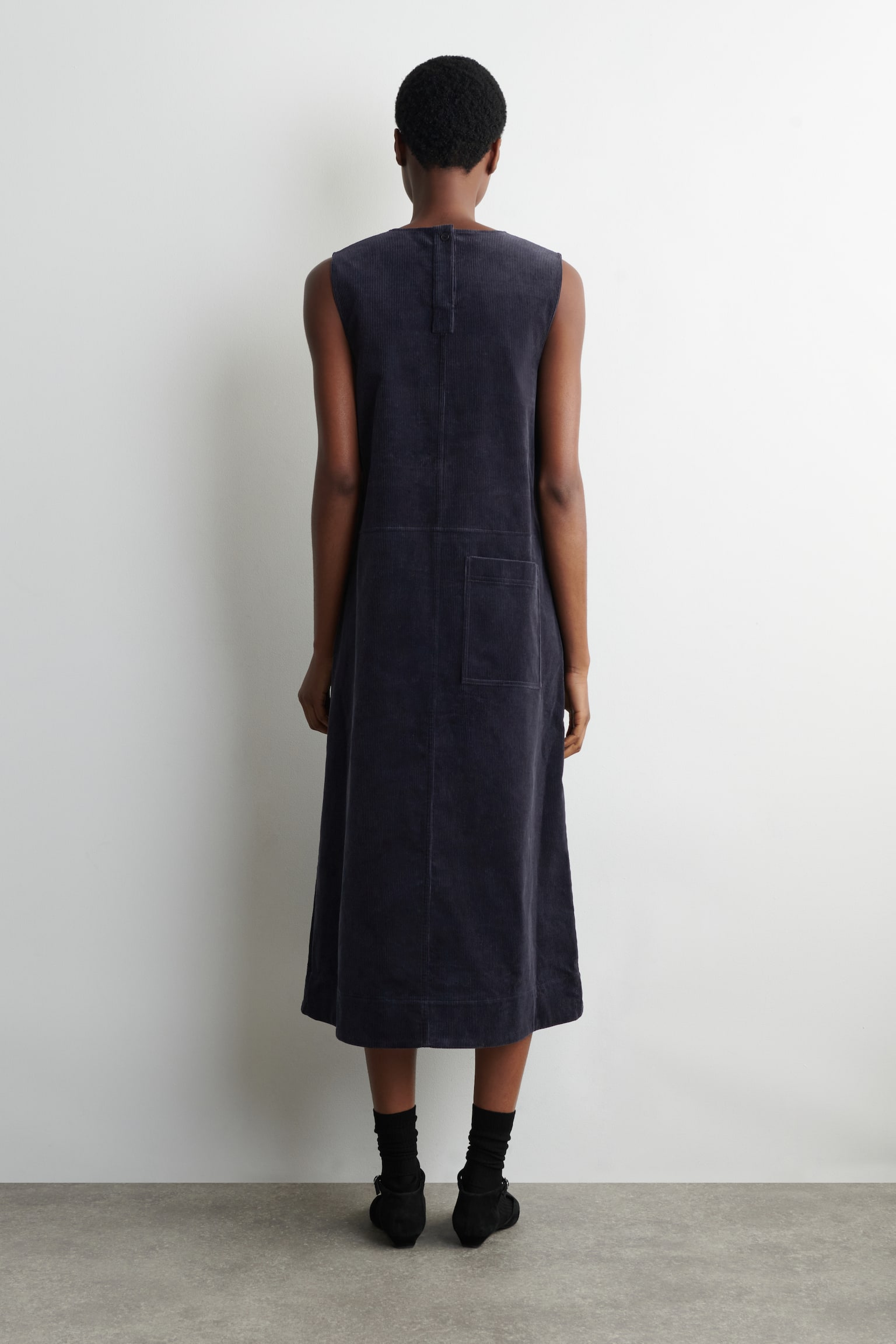 MIDIKLEID AUS CORD IN A-LINIE - NAVYBLAU - 5