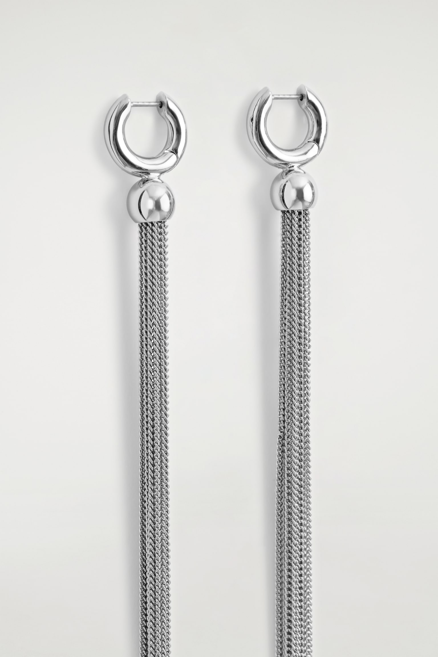 Lange oorbellen met kwastje - ZILVER - 3