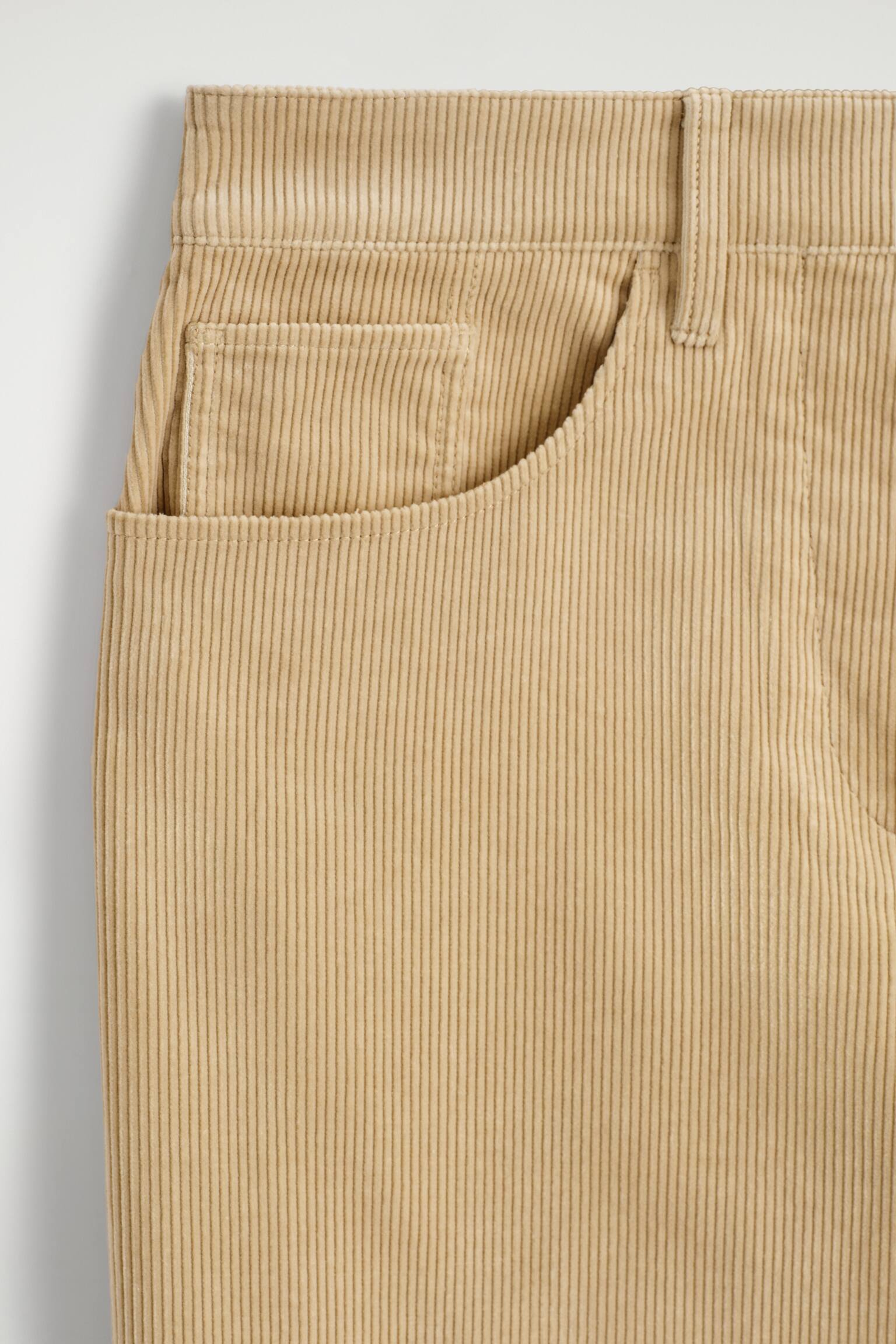 PANTALON DROIT EN VELOURS CÔTELÉ - BEIGE - 8