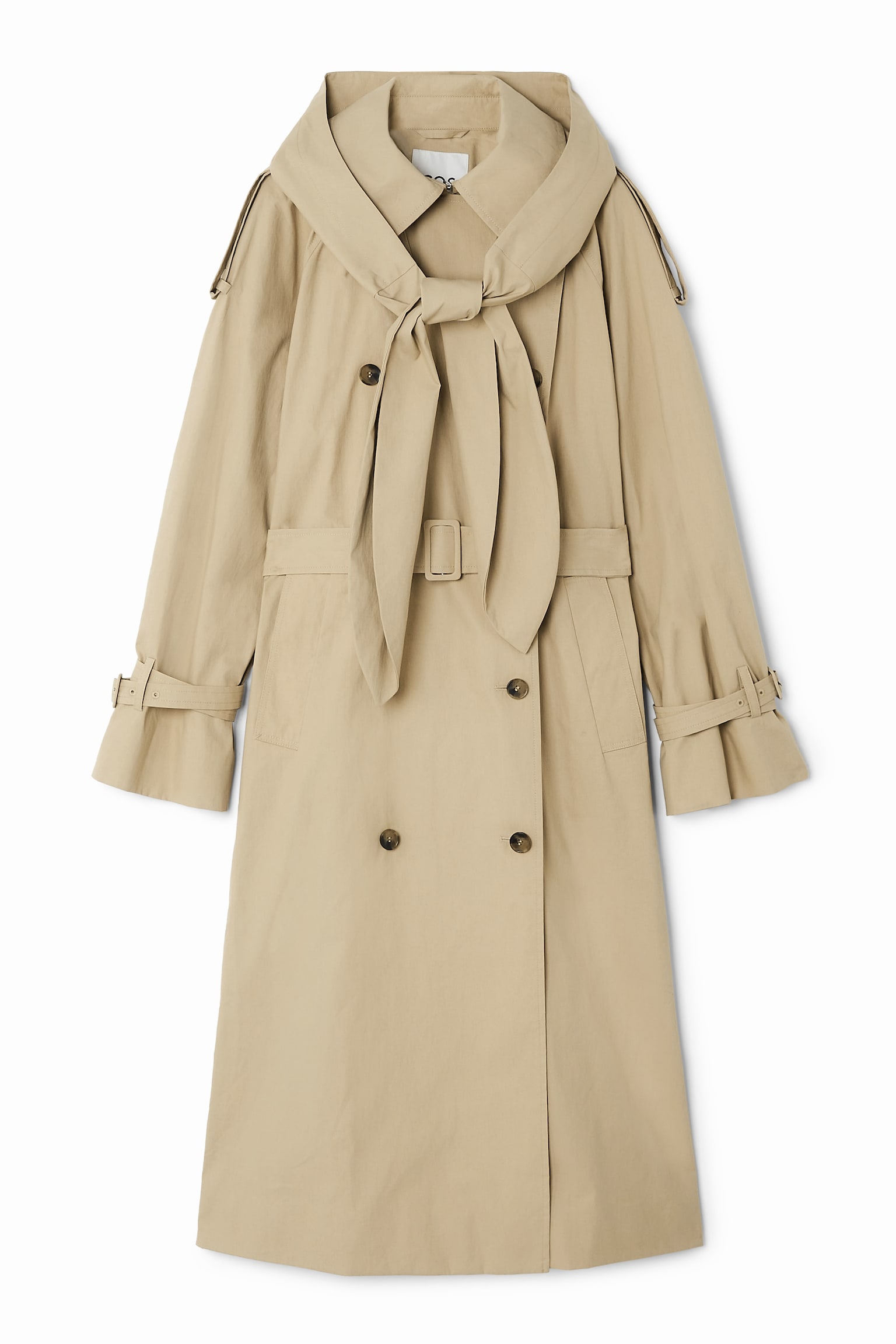 HOODED TRENCH COAT - BEIGE - 2