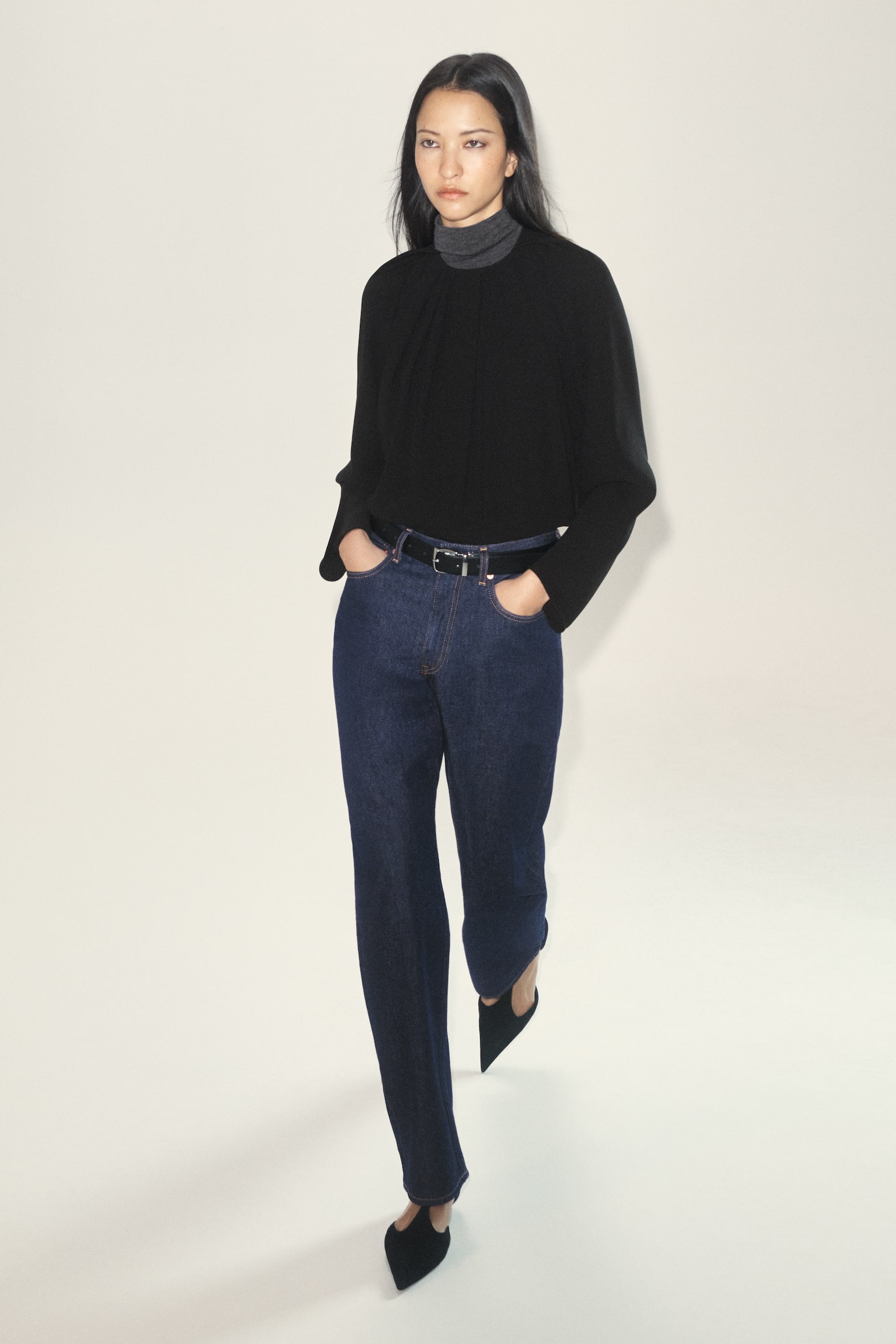 REPRISE EGYENES SZÁRÚ FARMER - SÖTÉT INDIGÓ/FEKETE/KIFAKULT KÉK - 7